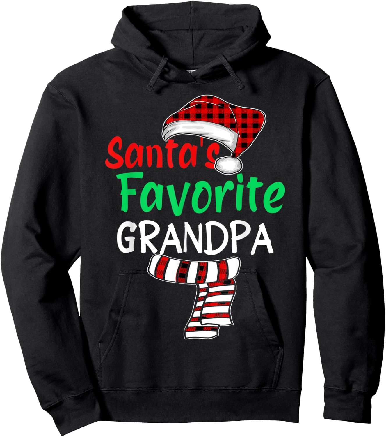 Christmas Family Santa Claus Shirt, Santa's Favorite Grandpa Hoodie - Hoodie | Black