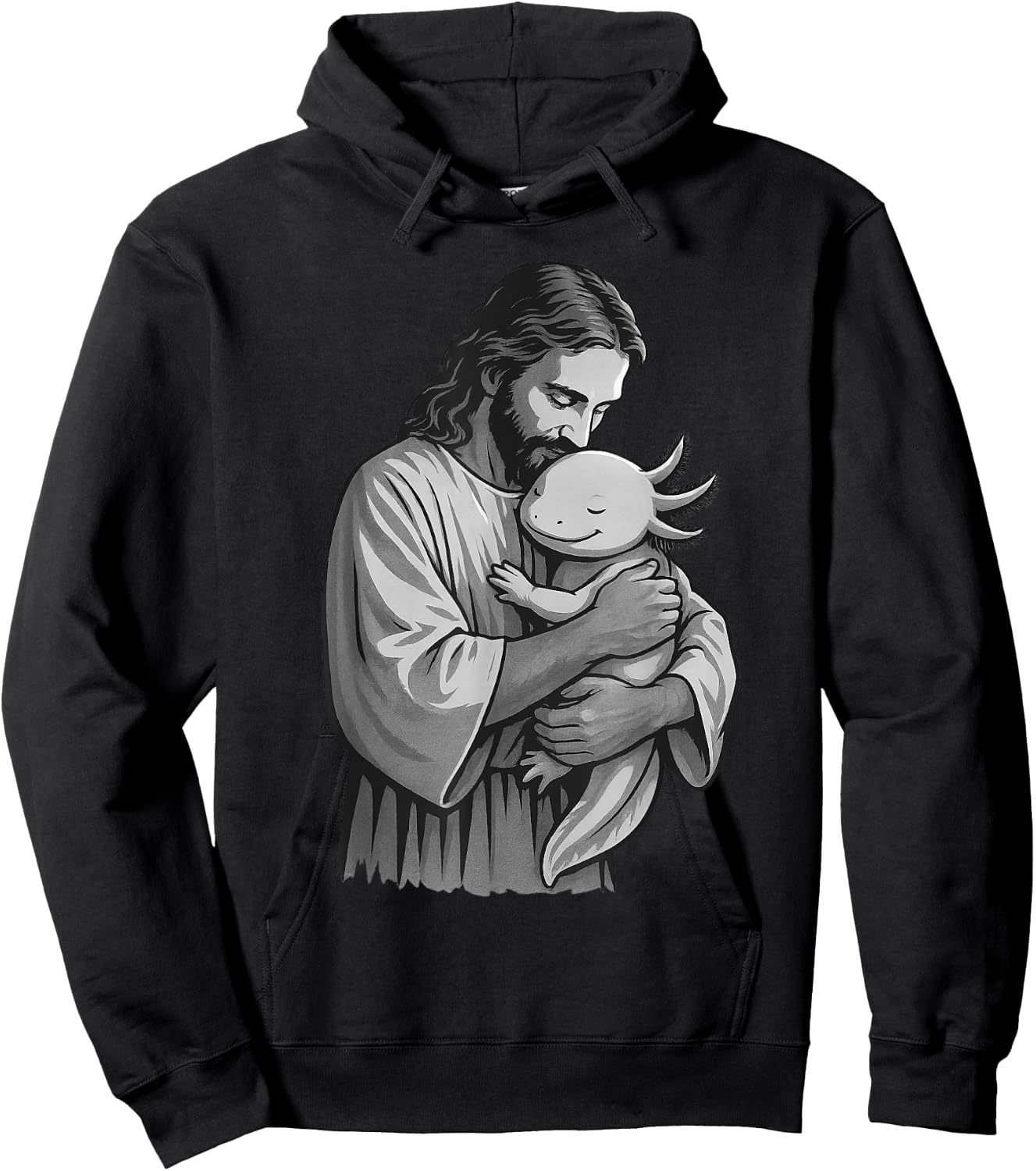 Axolotl And Jesus Christian Faith Pet Lover Hoodie - Hoodie | Black
