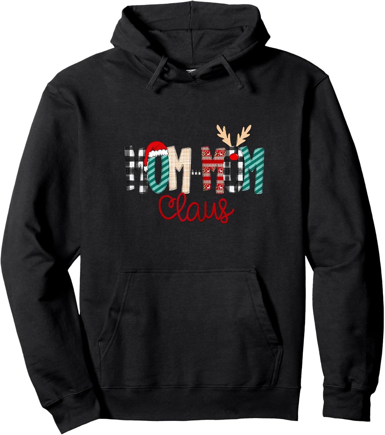 Mom-Mom Claus Christmas shirt, Xmas Hoodie - Hoodie | Black
