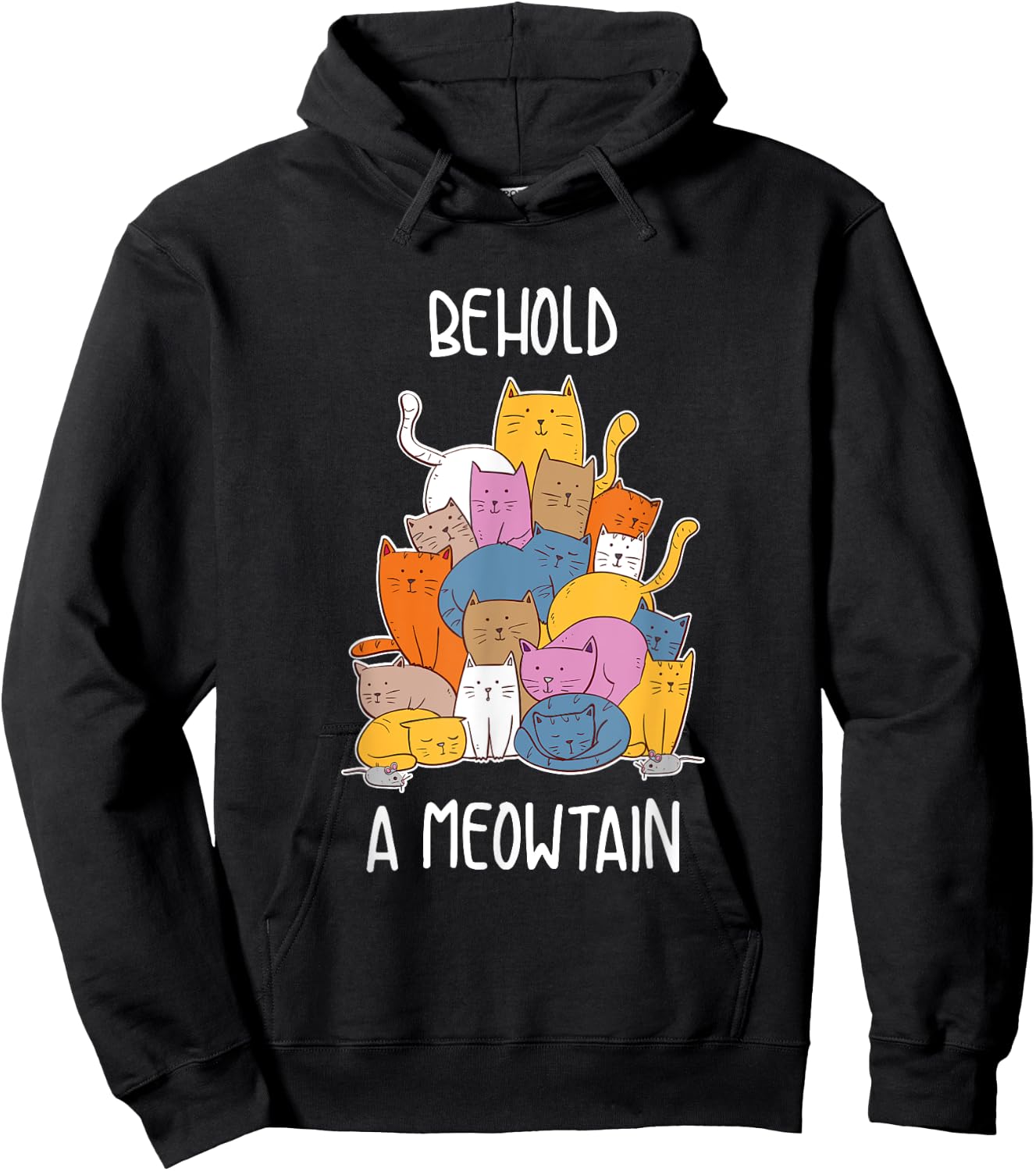 Behold A Meowtain Funny Cat Lover Gift Hoodie - Hoodie | Black