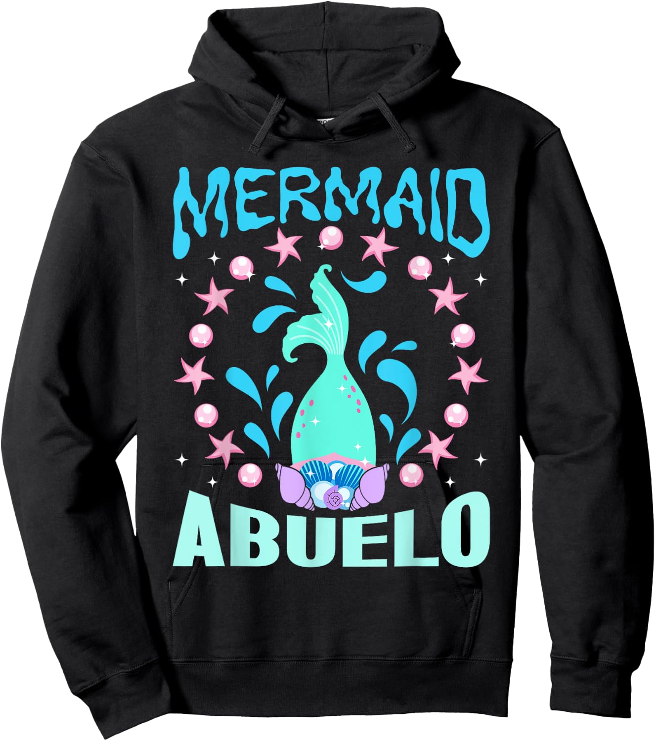 Mermaid Birthday Outfit Mermaid Party Grandpa Mermaid Abuelo Hoodie - Hoodie | Black