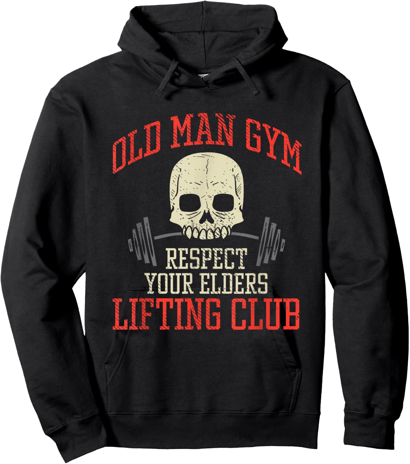 Old Man Gym Fitness Deadlifting Weightlifting Powerlifting Hoodie - Hoodie | Black