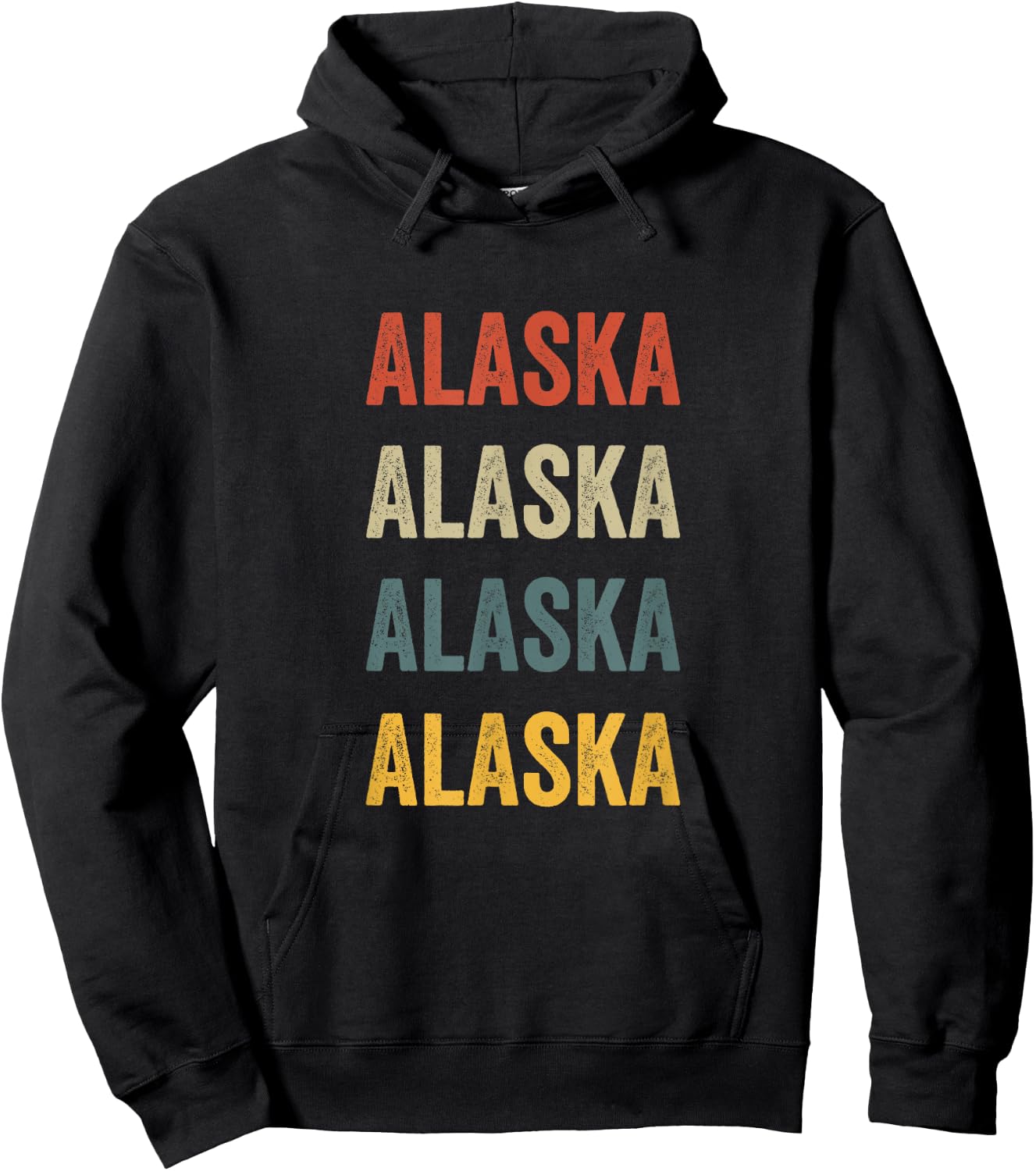 Alaska Colorful Retro Style Text Design Hoodie - Hoodie | Black