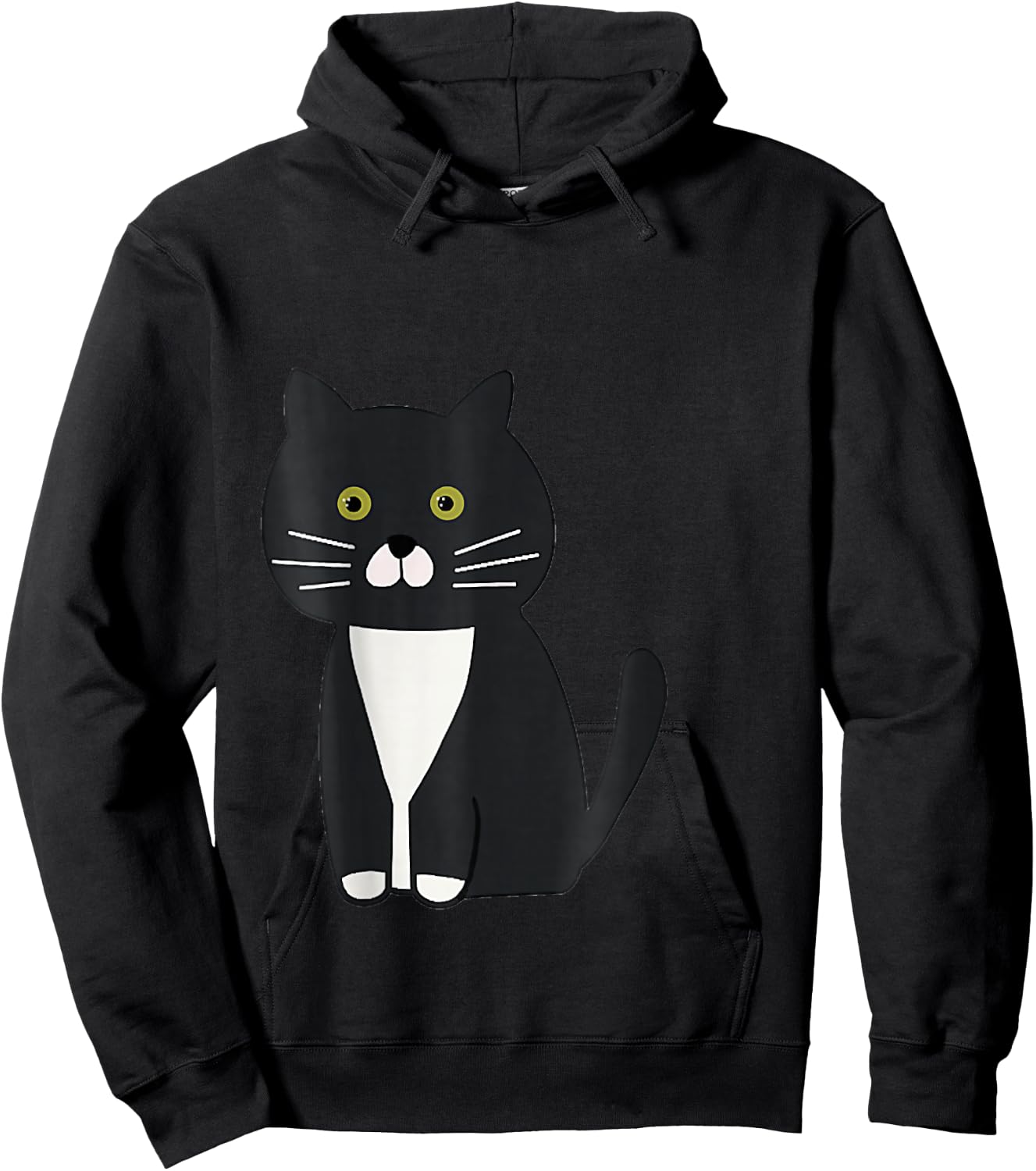 Cute Black and White Tuxedo Cat Hoodie - Hoodie | Black
