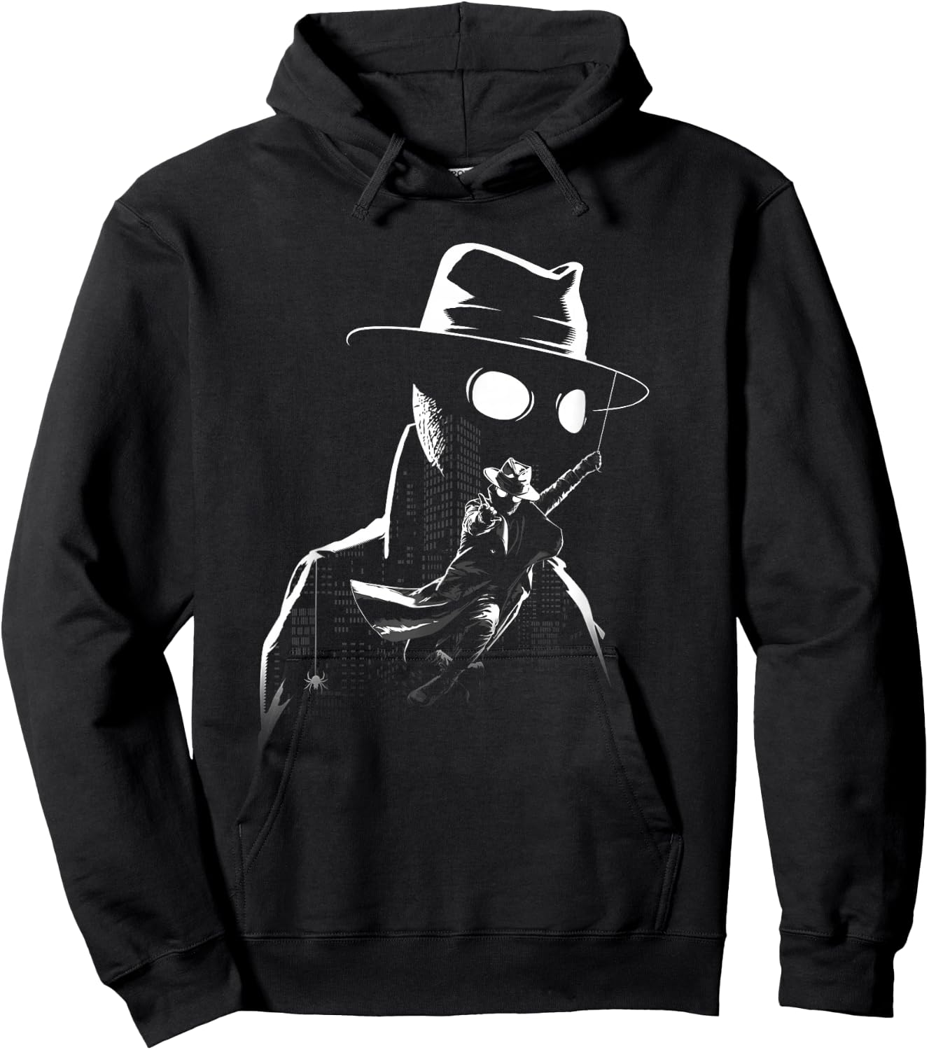 Marvel Spider-Noir Dual Portrait Black & White Cityscape Hoodie - Hoodie | Black