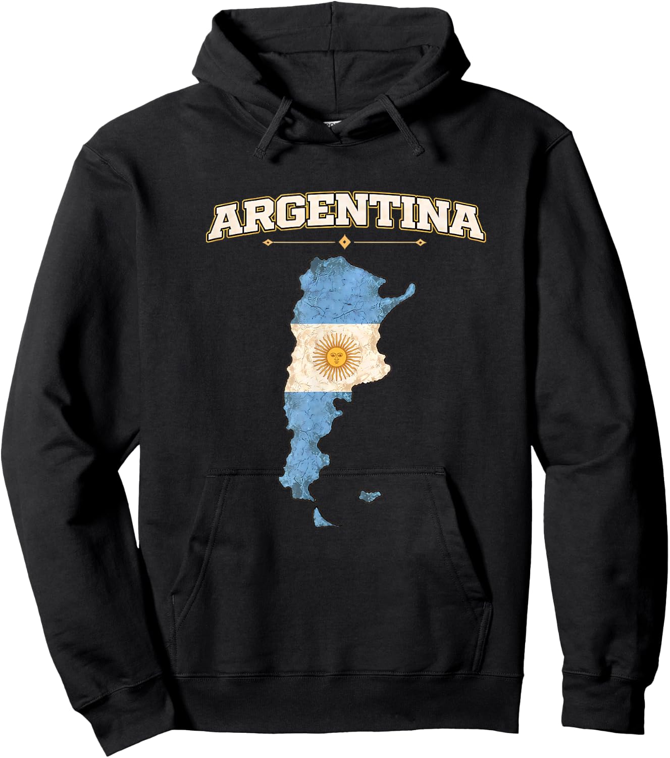 Argentina , Argentina Flag Map Graphic for Argentinian Hoodie - Hoodie | Black