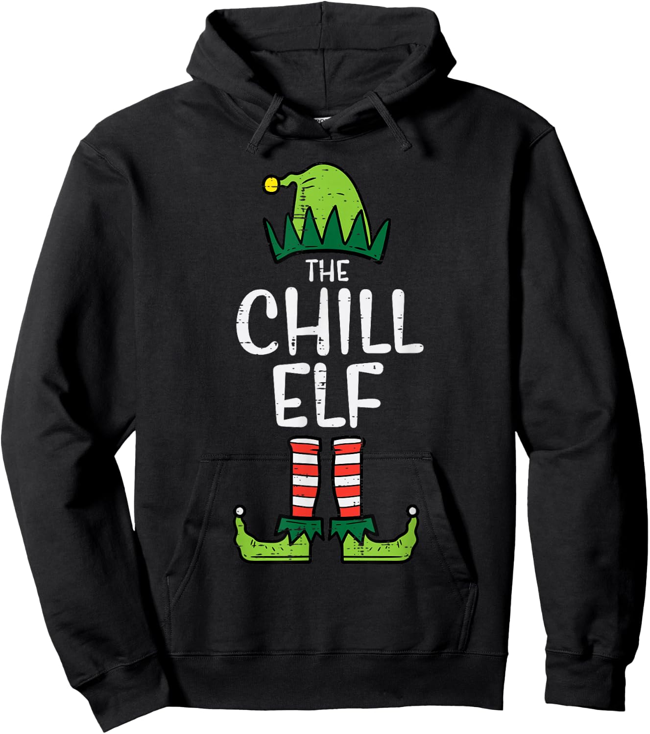 Chill Elf Xmas Matching Christmas For Family Hoodie - Hoodie | Black