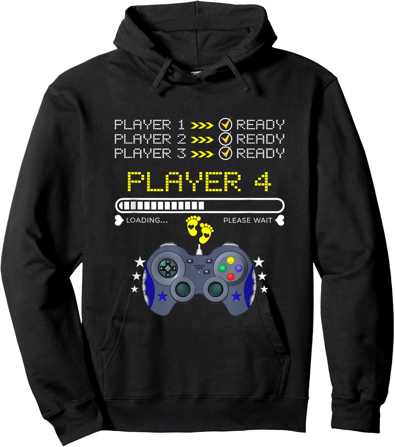 Spieler 1,2,3 Ready Player 4 Loading New Baby - Lustiges Gaming Hoodie - Hoodie | Black