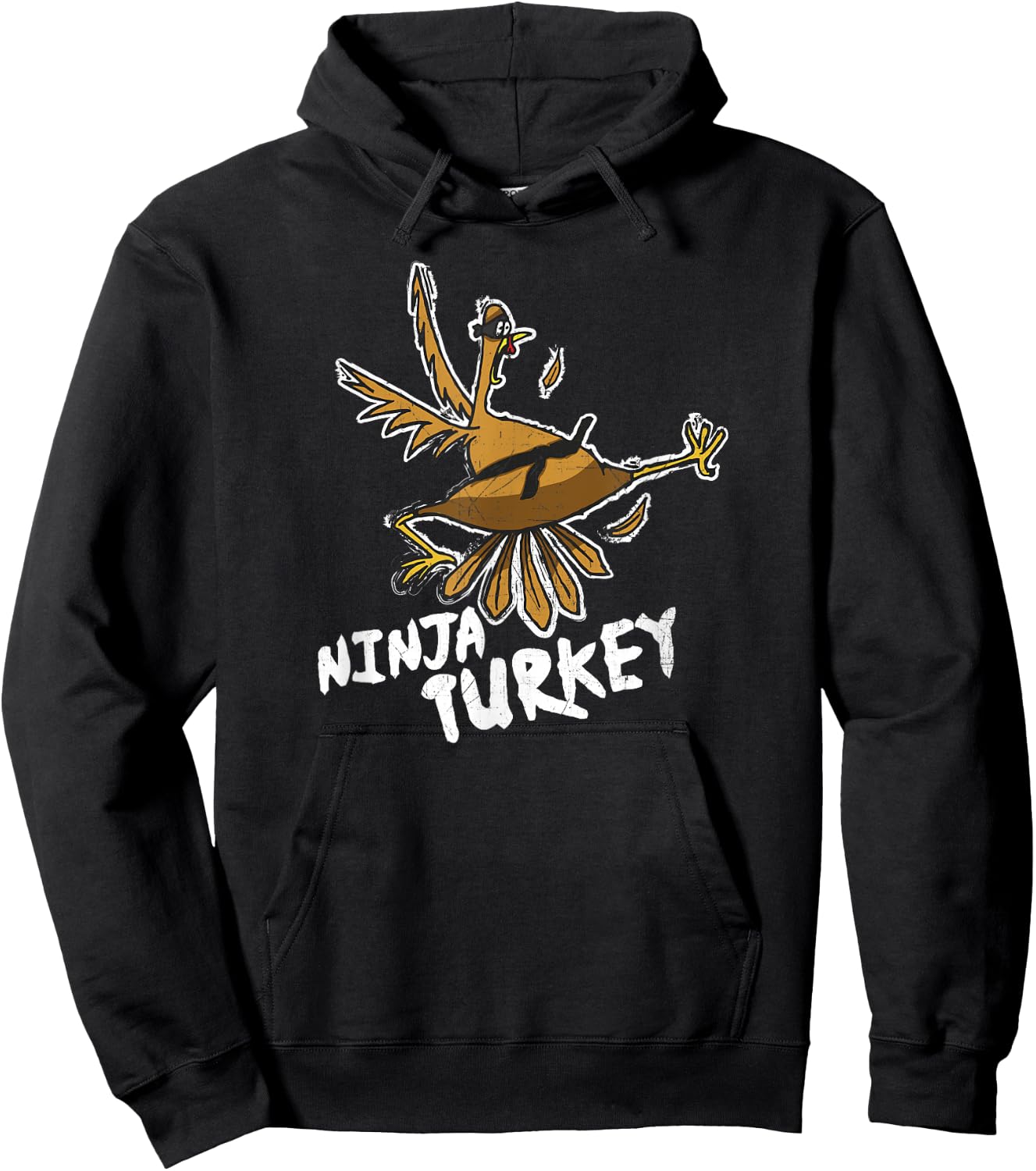 Ninja Turkey Funny Bird Thanksgiving Hoodie - Hoodie | Black