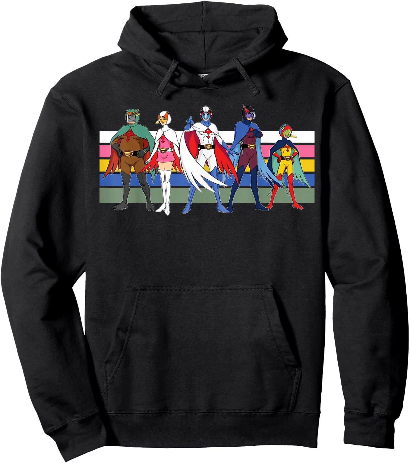Battle of The Planets Retro Anime Graphic Hoodie - Hoodie | Black