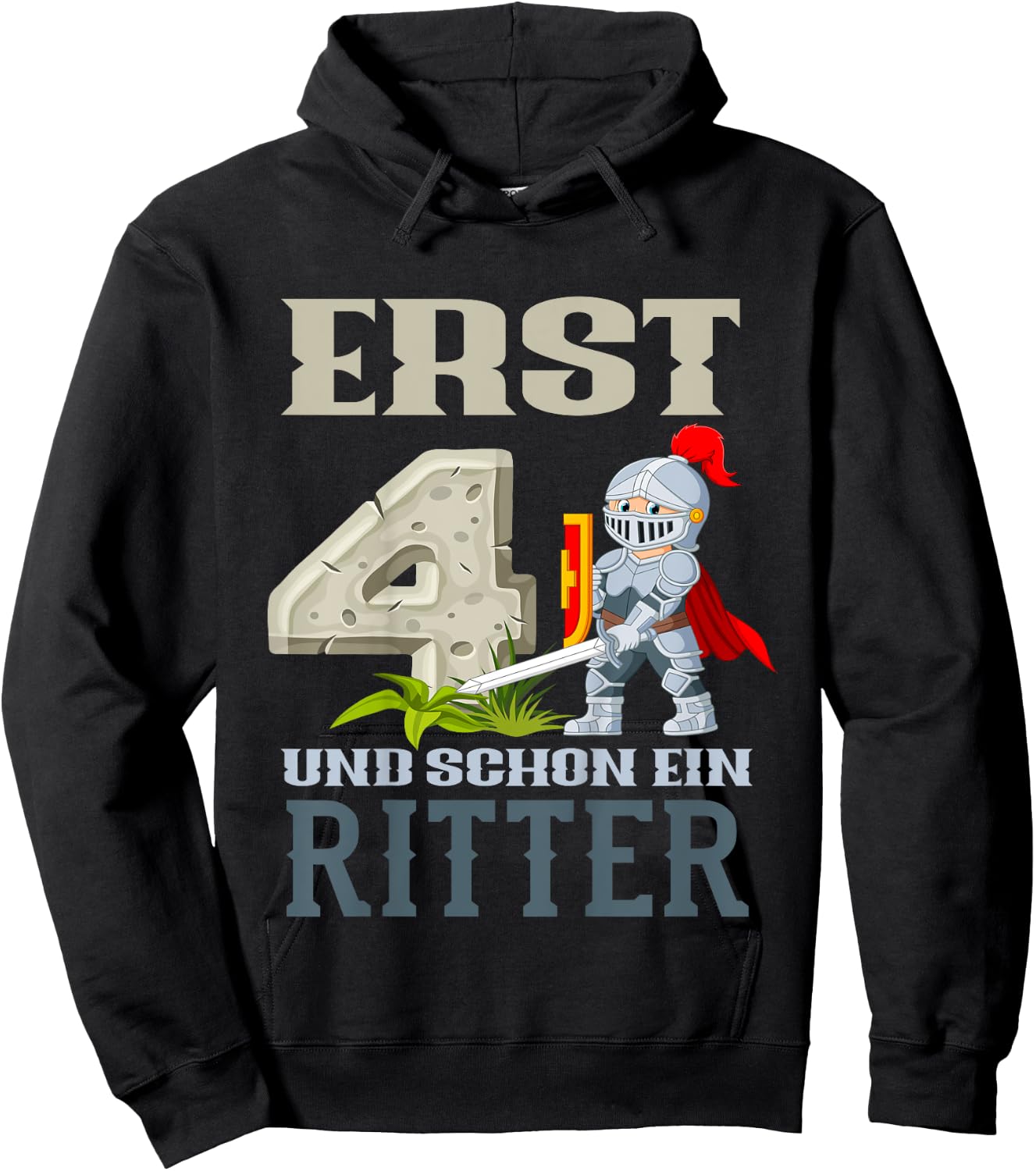 Children's 4th Birthday Knight 4 Years, black, 80 Hoodie - Hoodie | Black