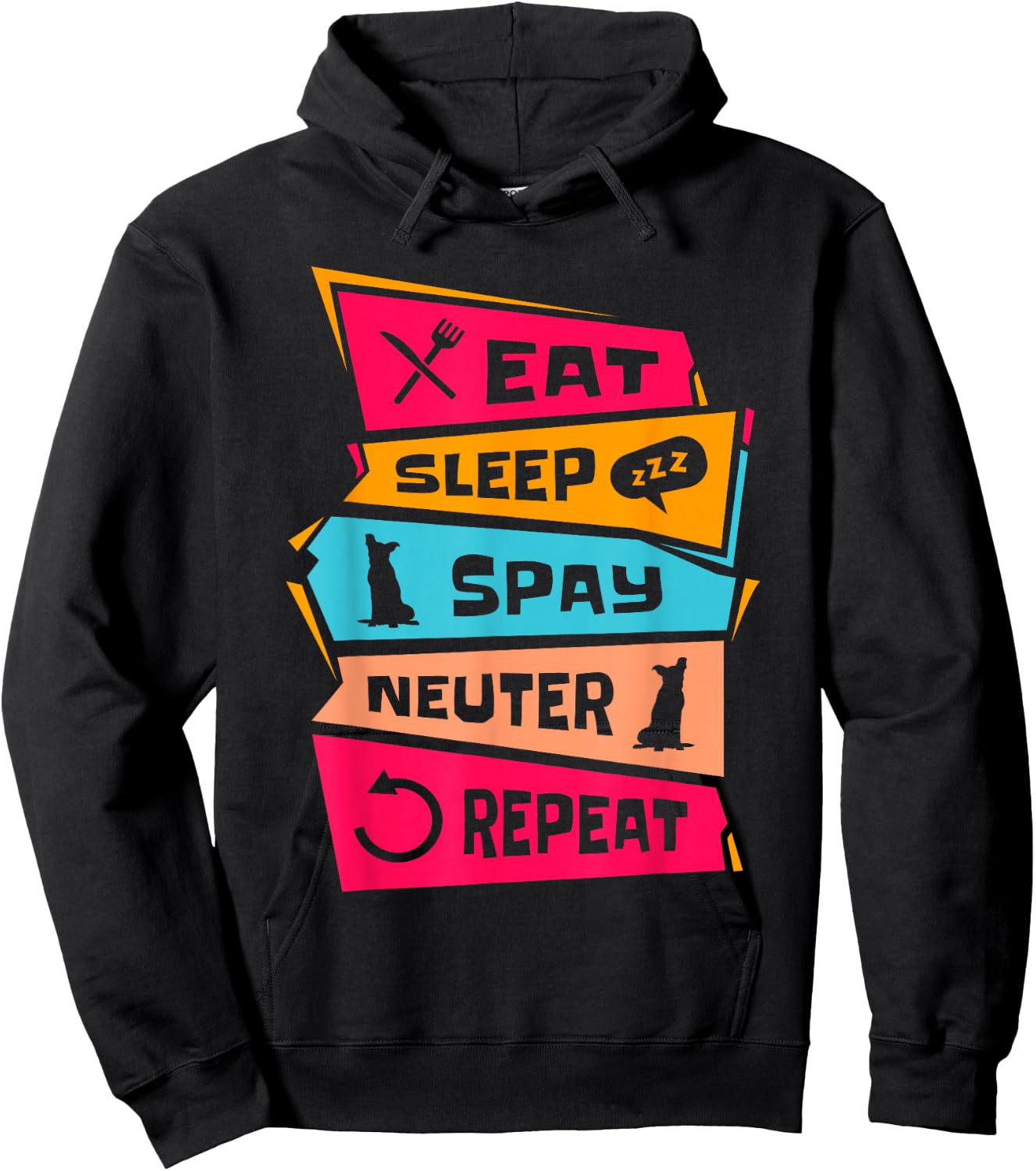 Eat Sleep Spay Neuter | Veterinary Veterinarian | Vet Tech Hoodie - Hoodie | Black