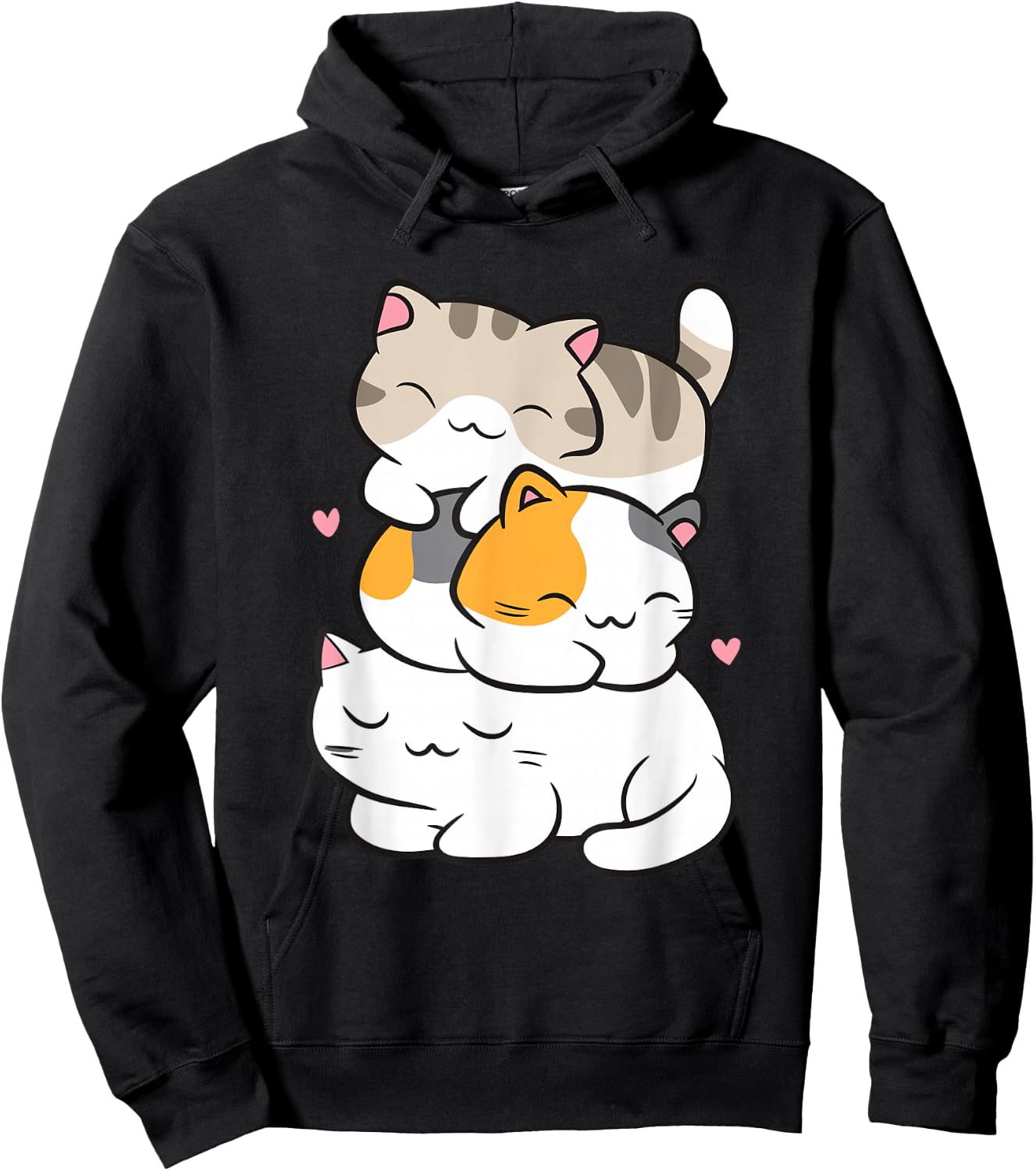 Kawaii Cat Sleeping Cat Lovers Cute Cat , black Hoodie - Hoodie | Black