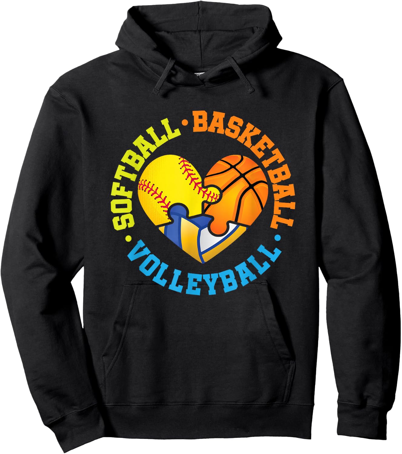Softball Basketball Volleyball Hoodie - Hoodie | Black