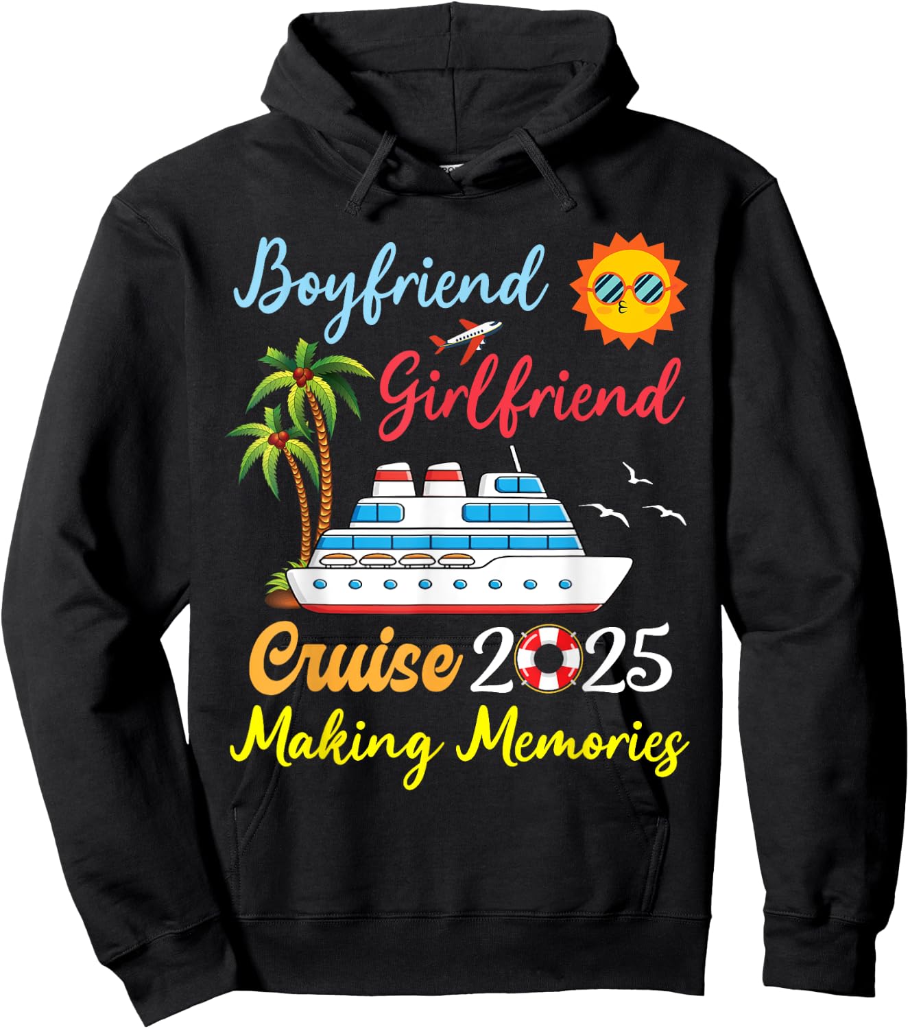 Boyfriend Girlfriend Cruise 2025 Making Memories Vacation Hoodie - Hoodie | Black