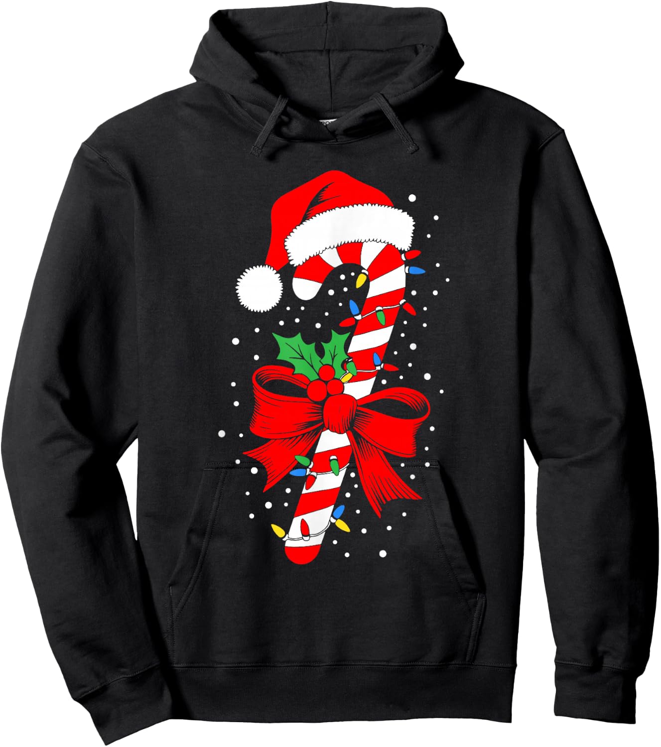 Christmas Candy Cane Shirt Boy Girl Kids Men Women , Black, S Hoodie - Hoodie | Black