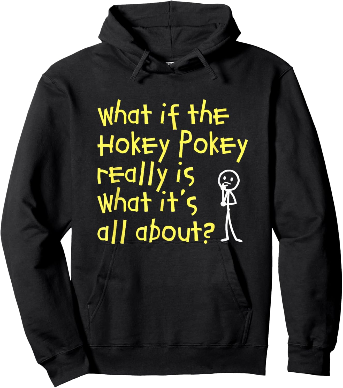 TumbleTee Men's Funny Hokey Pokey , Black, Small Hoodie - Hoodie | Black