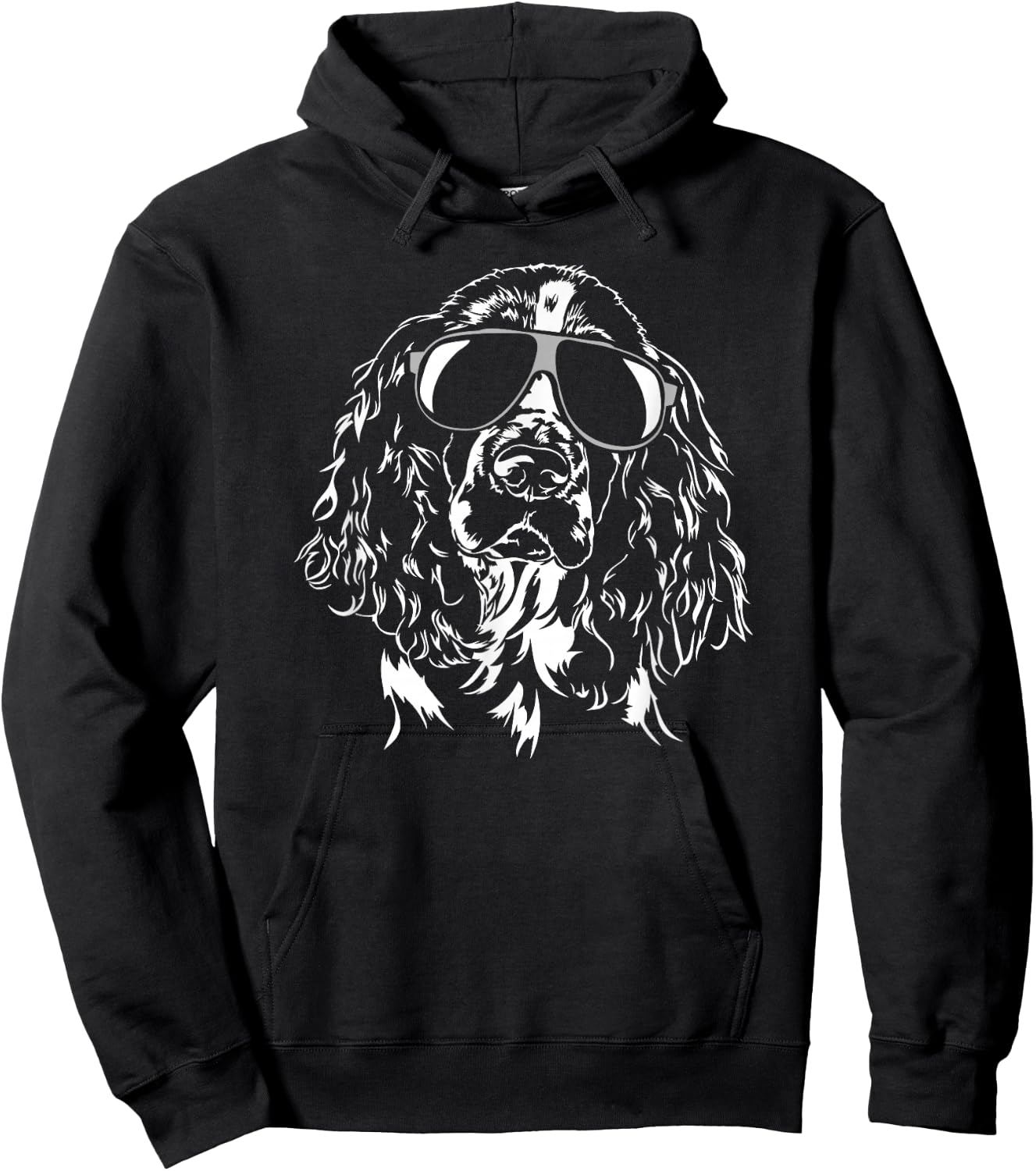 Funny English Springer Spaniel sunglasses dog mom cool dog Hoodie - Hoodie | Black