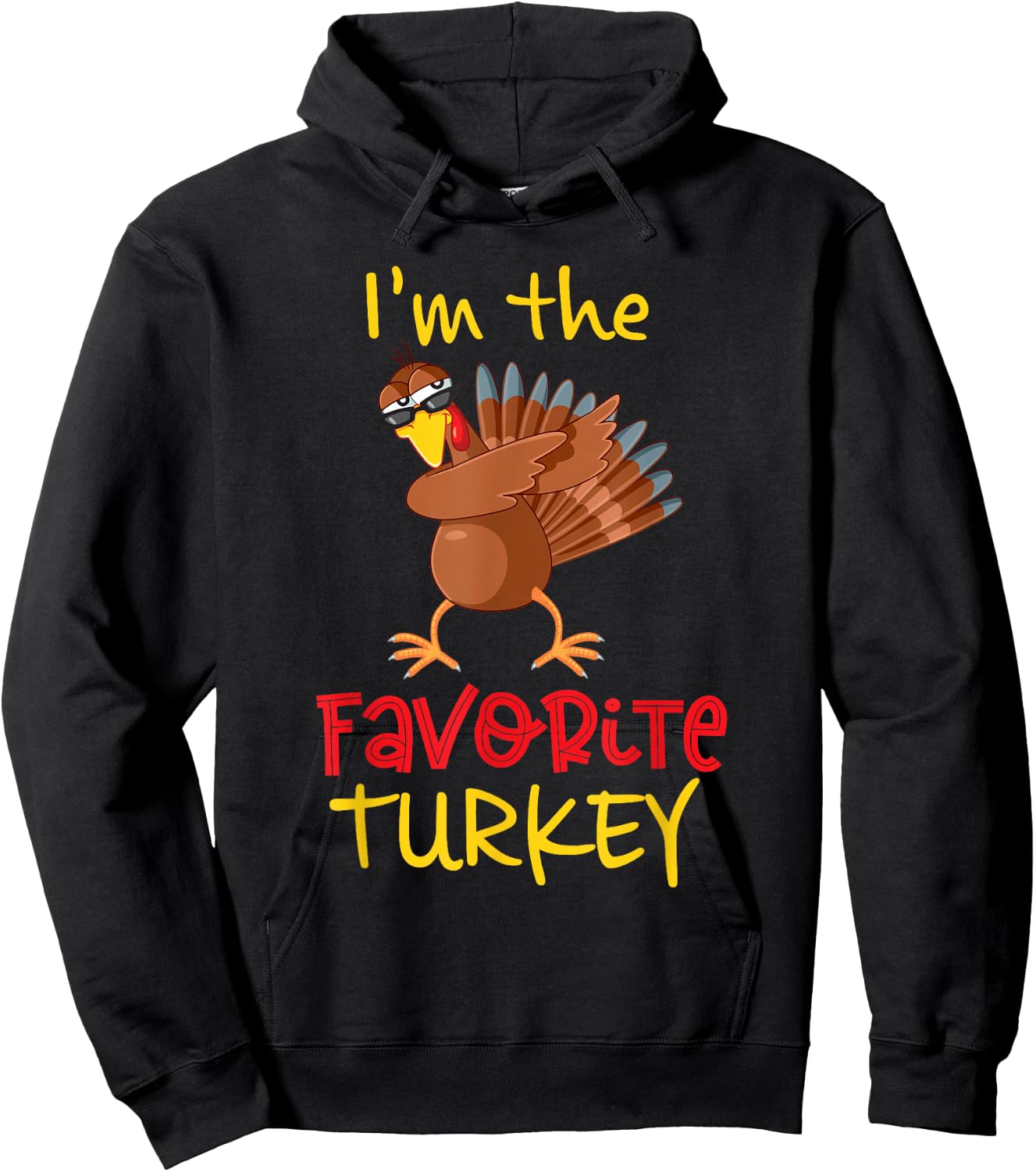 Child Thanksgiving-themed Black Small U-Neck Short Sleeve Hoodie - Hoodie | Black