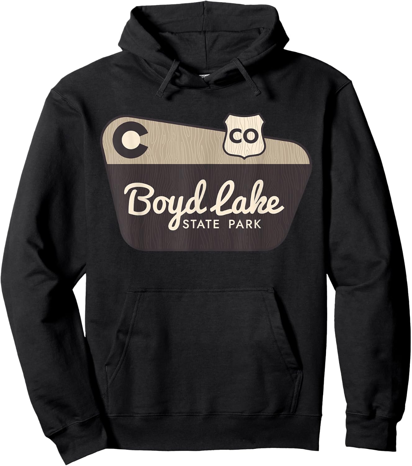 Boyd Lake State Park Colorado Welcome Sign Souvenir Hoodie - Hoodie | Black