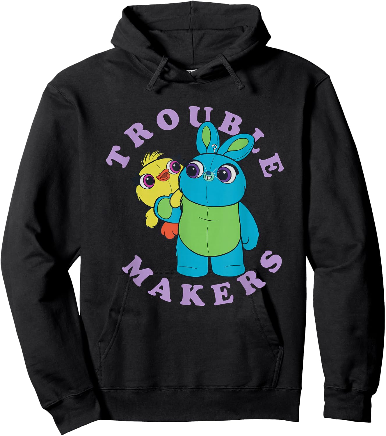 Disney Pixar Toy Story 4 Trouble Makers Ducky Bunny Retro Hoodie - Hoodie | Black