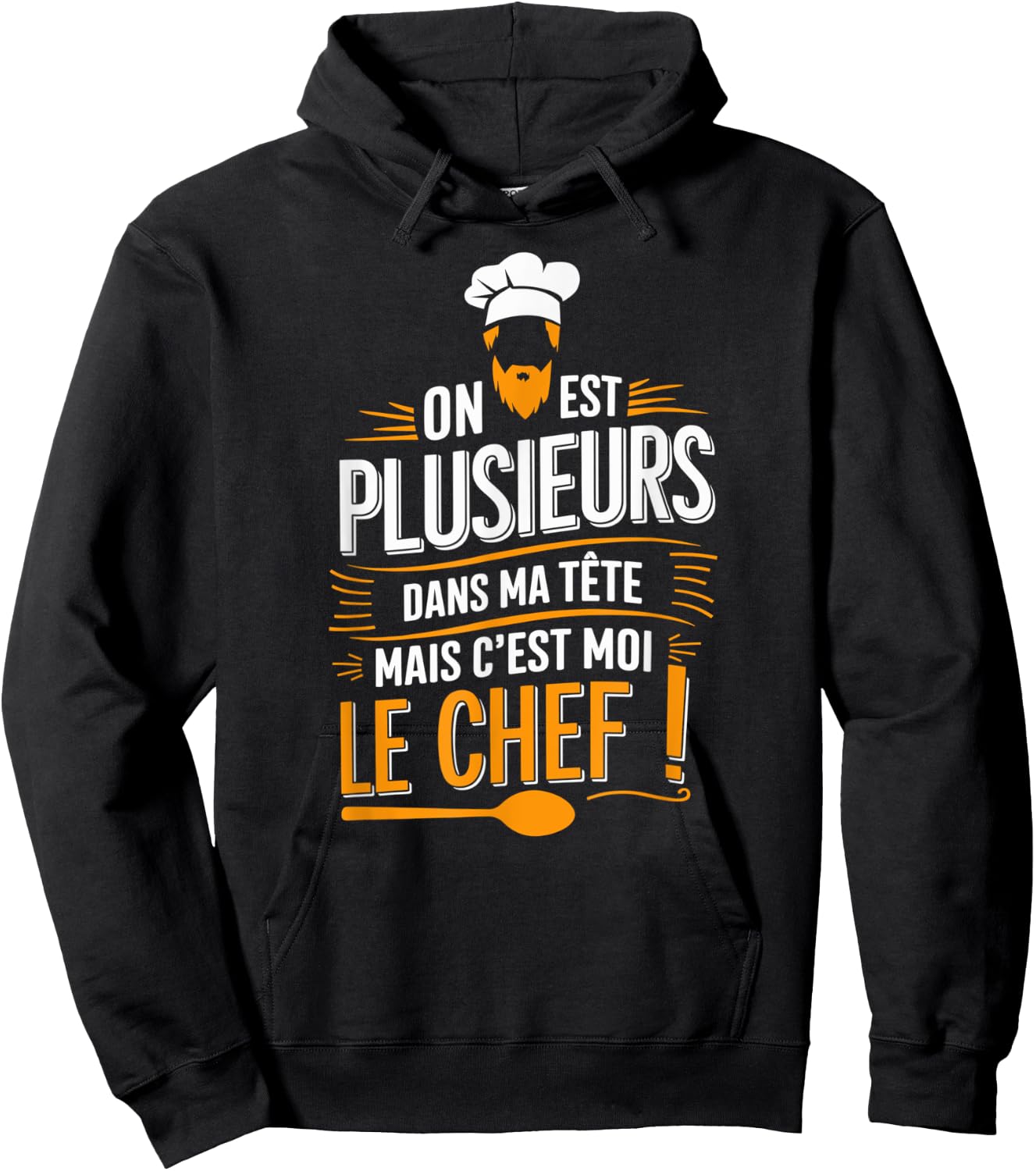 We Are Several In My Head But It's Me The Chef Cuisto , Black, S Hoodie - Hoodie | Black