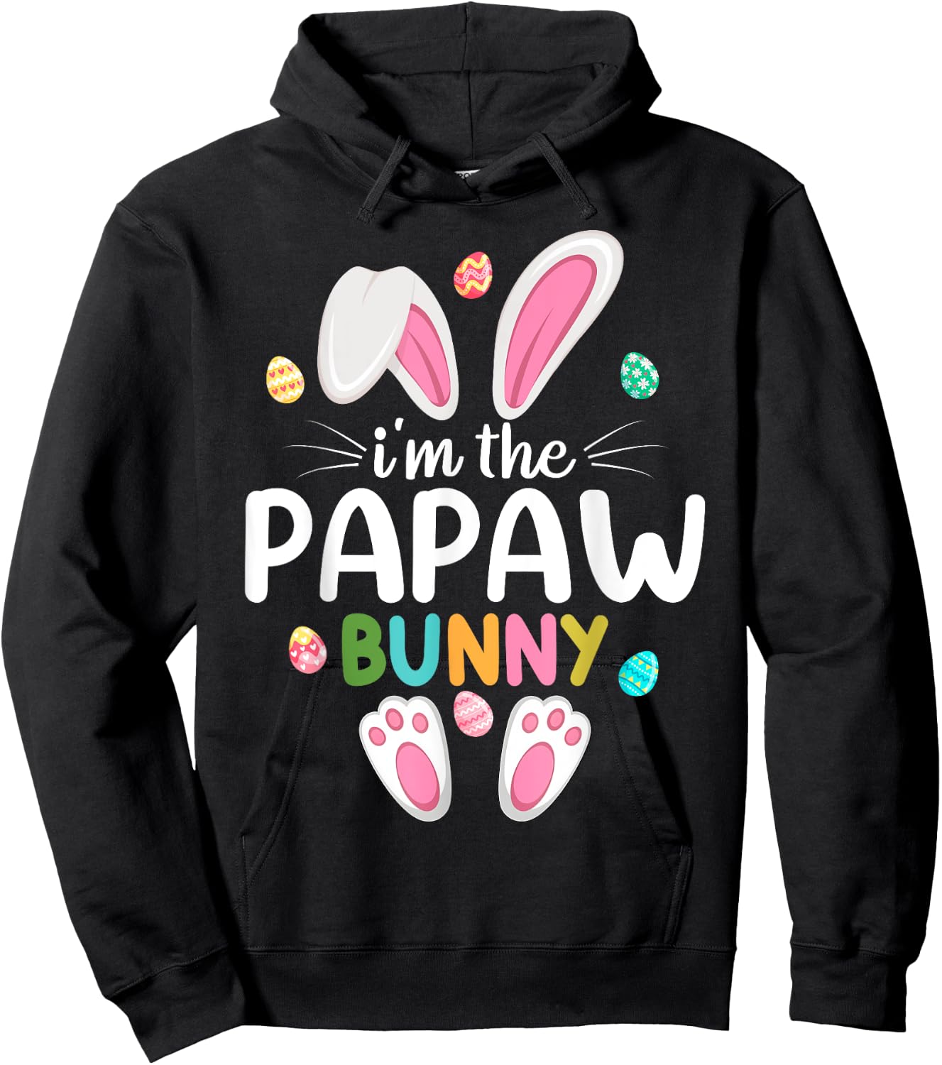 I'm The Papaw Bunny Matching Family Easter Hoodie - Hoodie | Black
