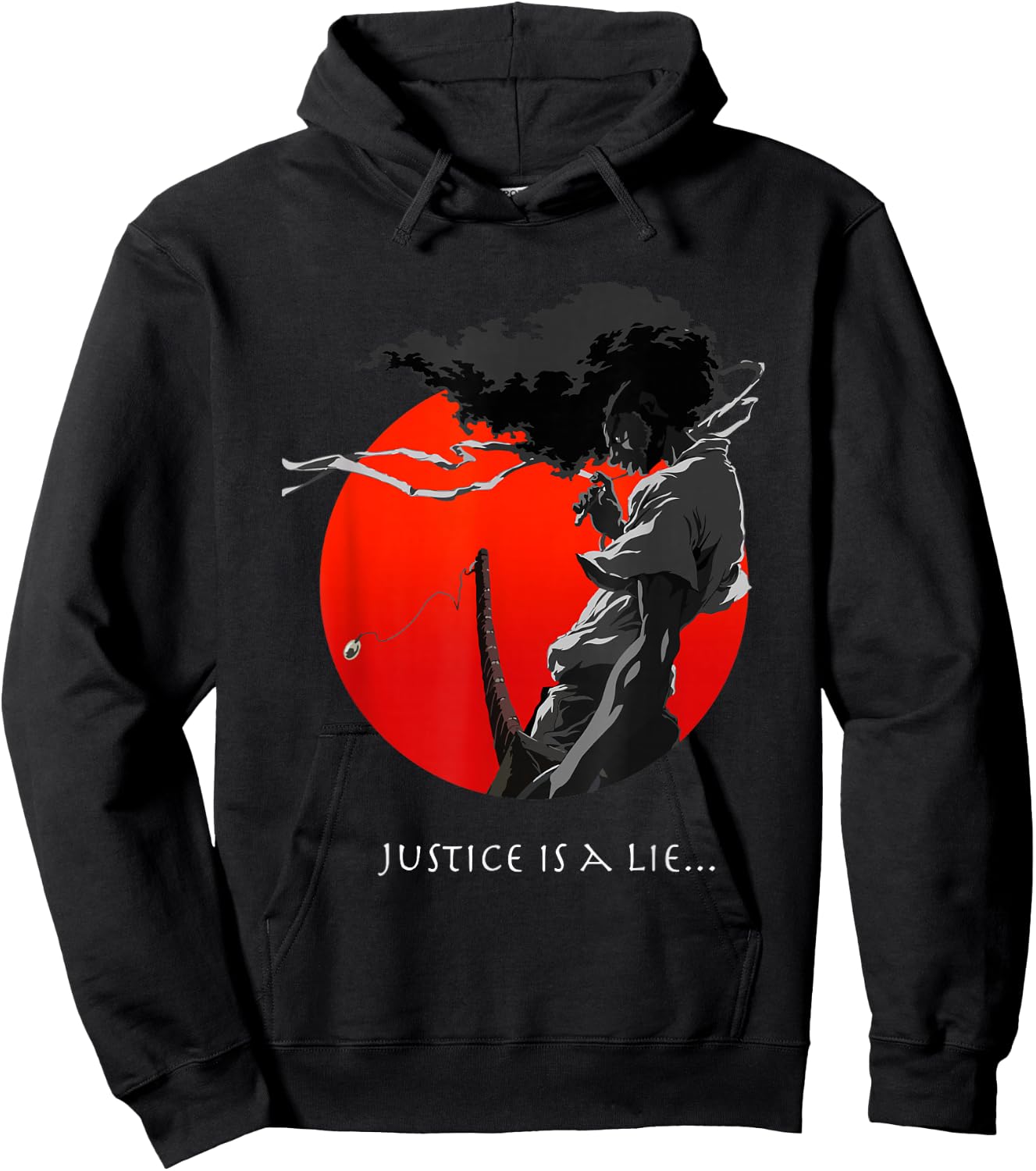 Japanischer Bushido Warrior Streetwear im Afro-Samurai-Anime-Stil Hoodie - Hoodie | Black