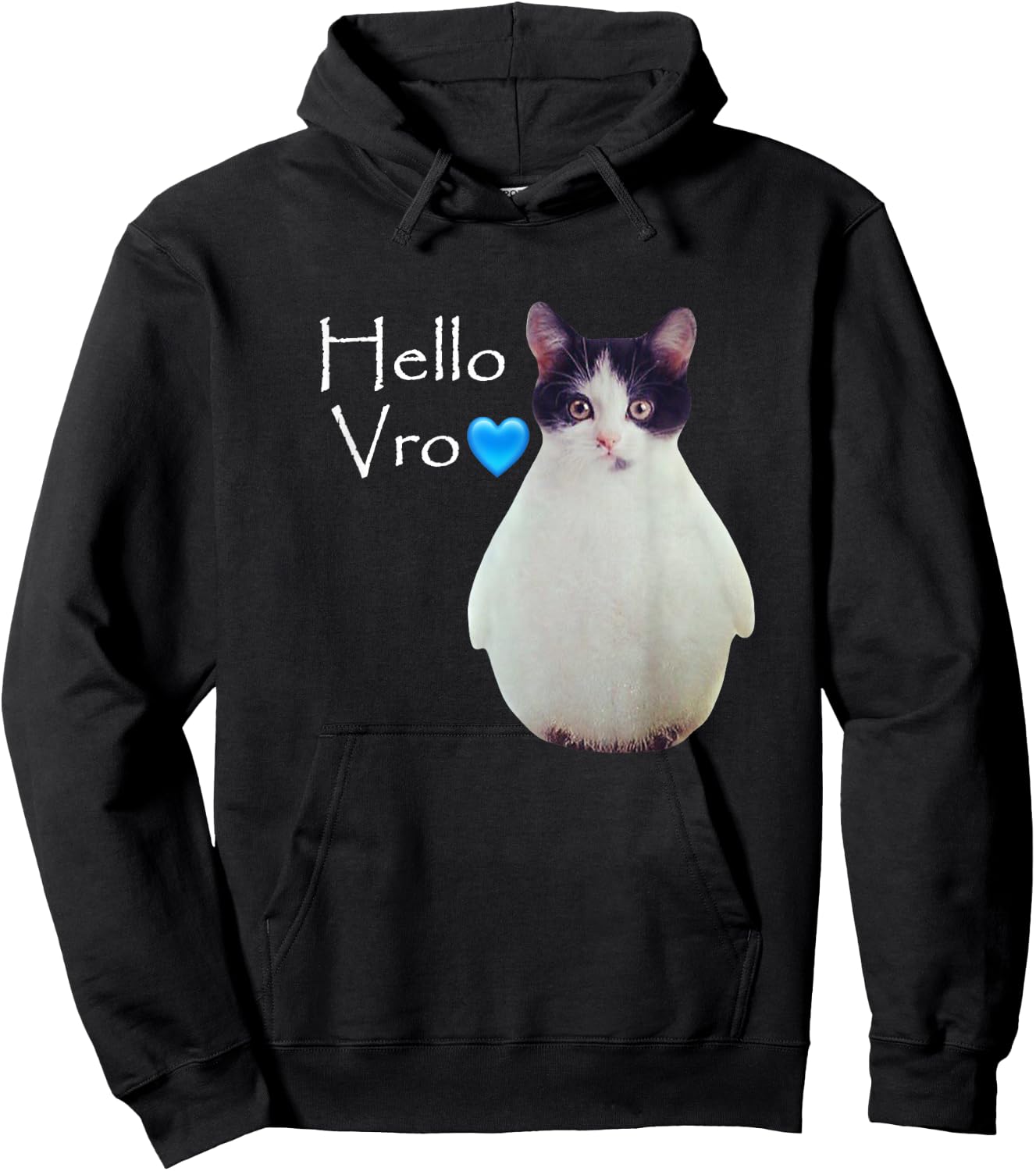 Funny Vro Cat Meme Hello Vro Hoodie - Hoodie | Black