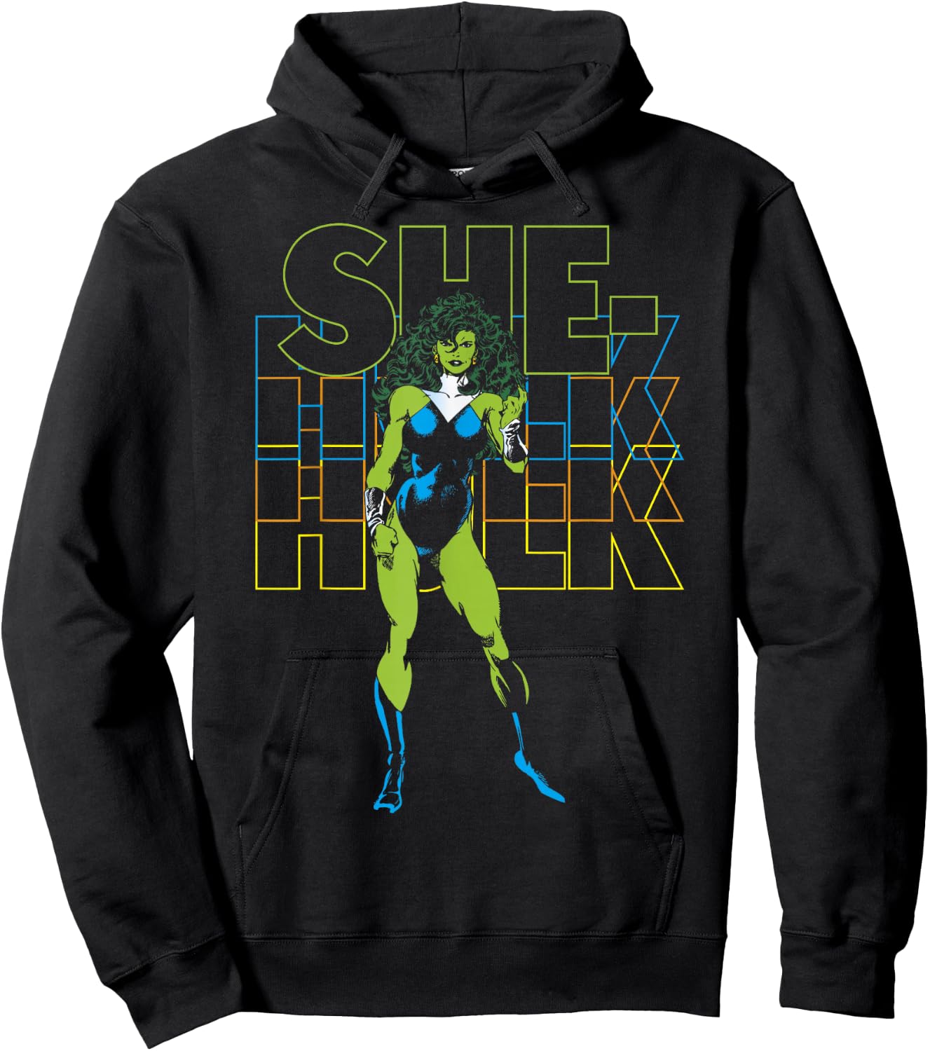 Marvel She-Hulk Name Stack Portrait Hoodie - Hoodie | Black