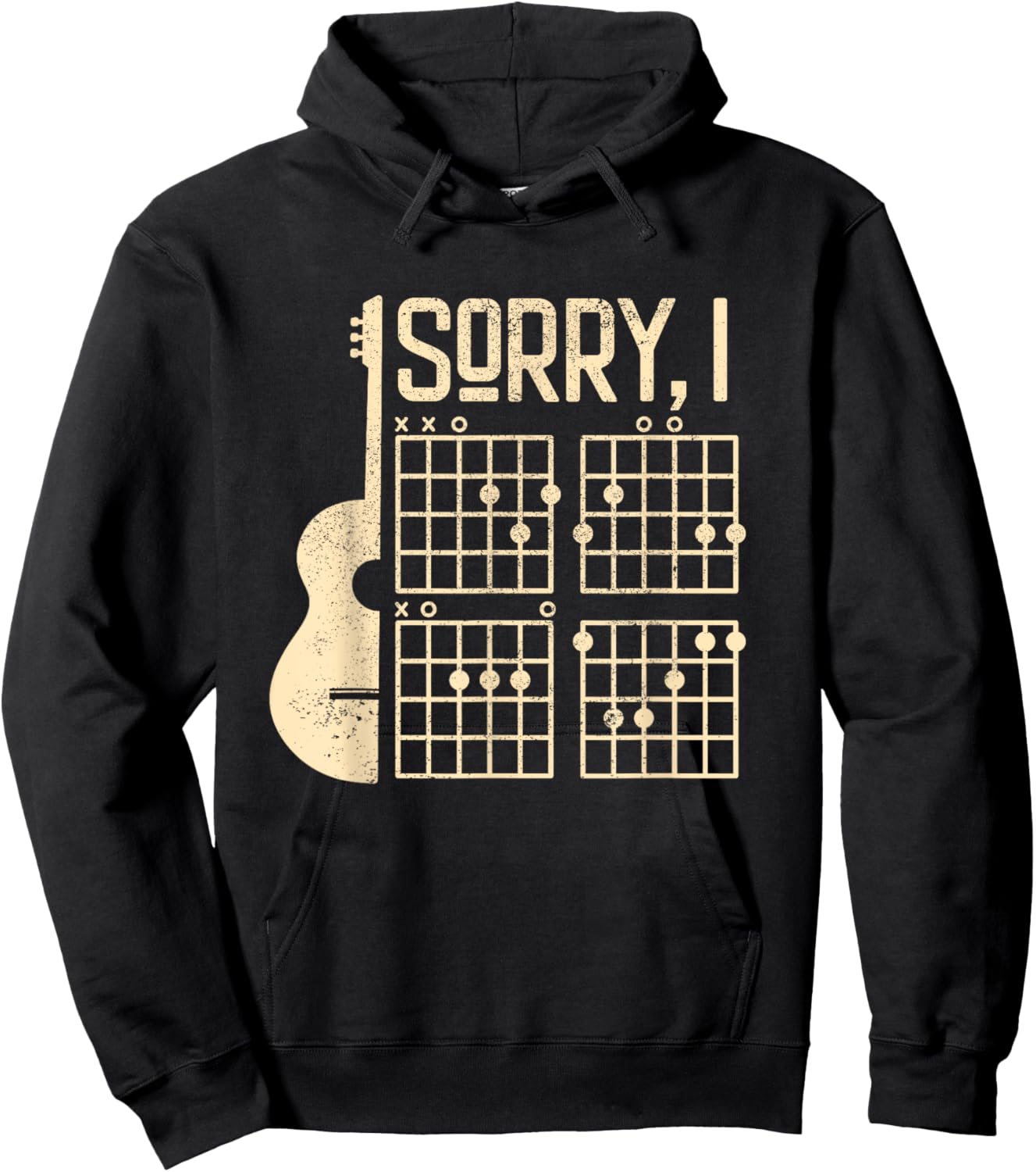 Sorry IDGAF Guitar - Sorry I Don't Give a F Guitar Hoodie - Hoodie | Black
