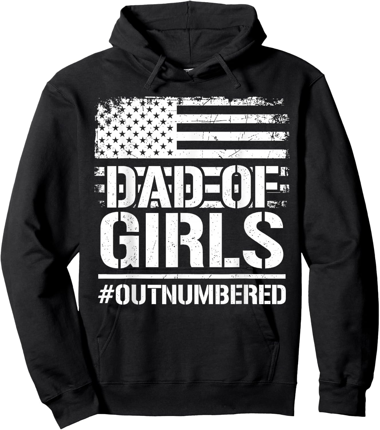 Father's Day Daddy of Girls Outnumbered Dad Daughters Hoodie - Hoodie | Black