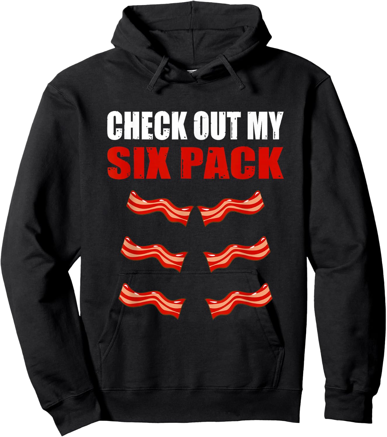 Watch My Sixpack Funny Bacon Gymer Bodybuilding Hoodie - Hoodie | Black