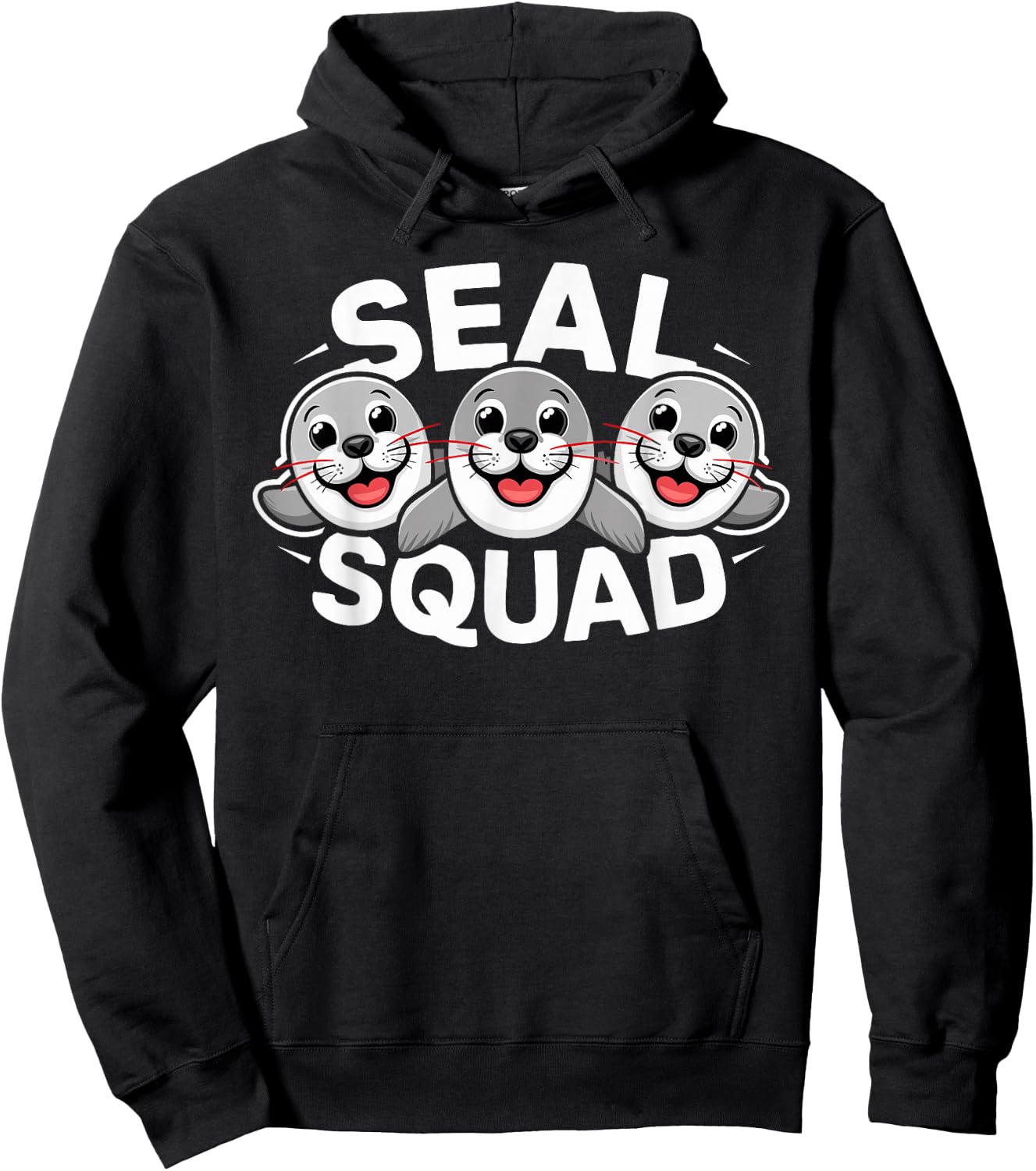 Seal Squad Design for Seal Lover Stuff | Kids Seal Hoodie - Hoodie | Black
