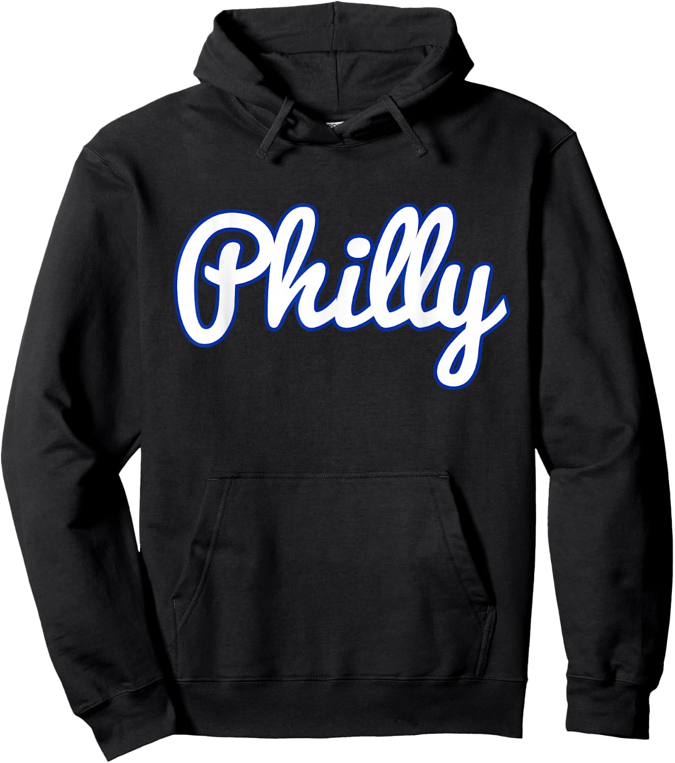 Script Philly White Blue Logo Philadelphia PA Hoodie - Hoodie | Black