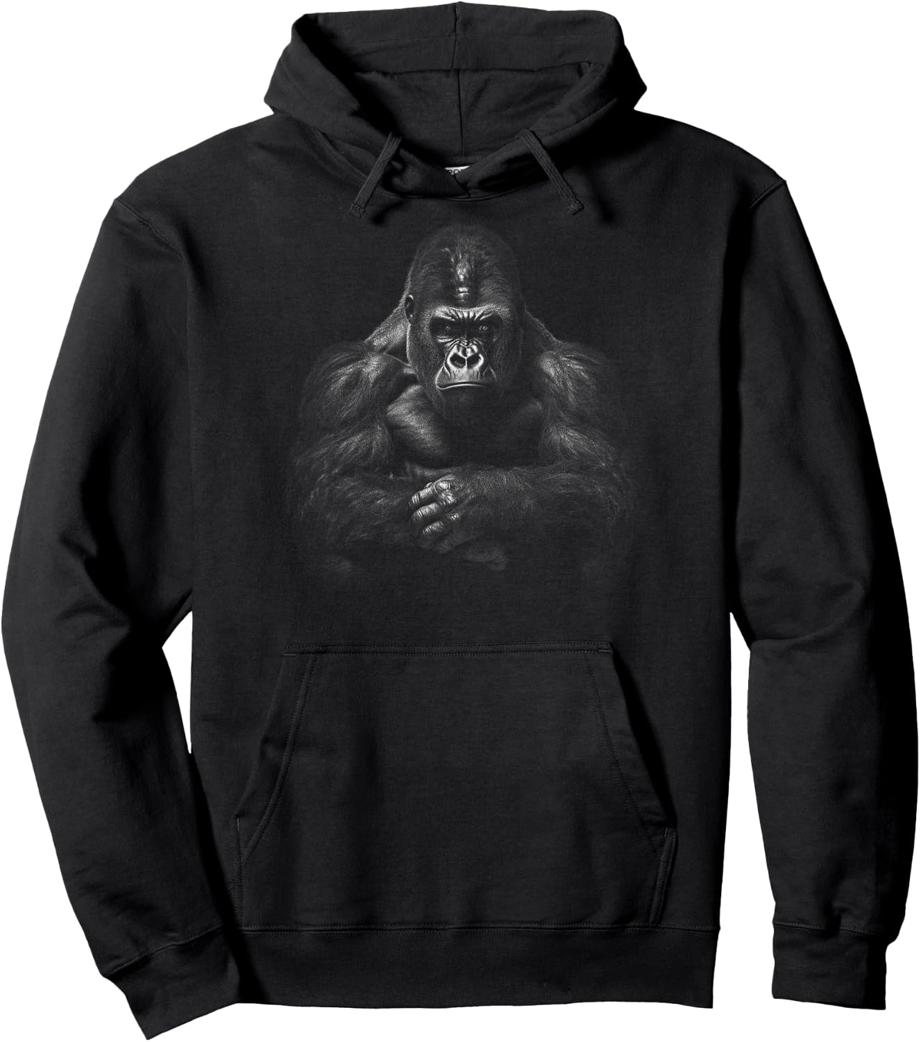Gorilla Face Angry Growling Scary Silverback Gorilla Hoodie - Hoodie | Black