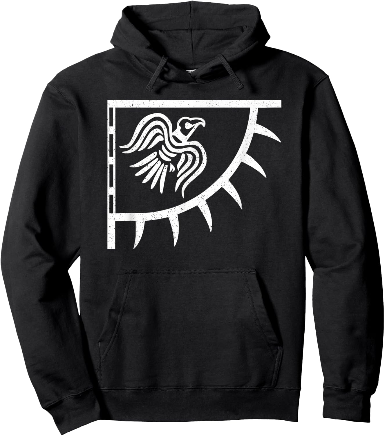 Raven Viking Banner Norse Flag Scandinavian Hoodie - Hoodie | Black