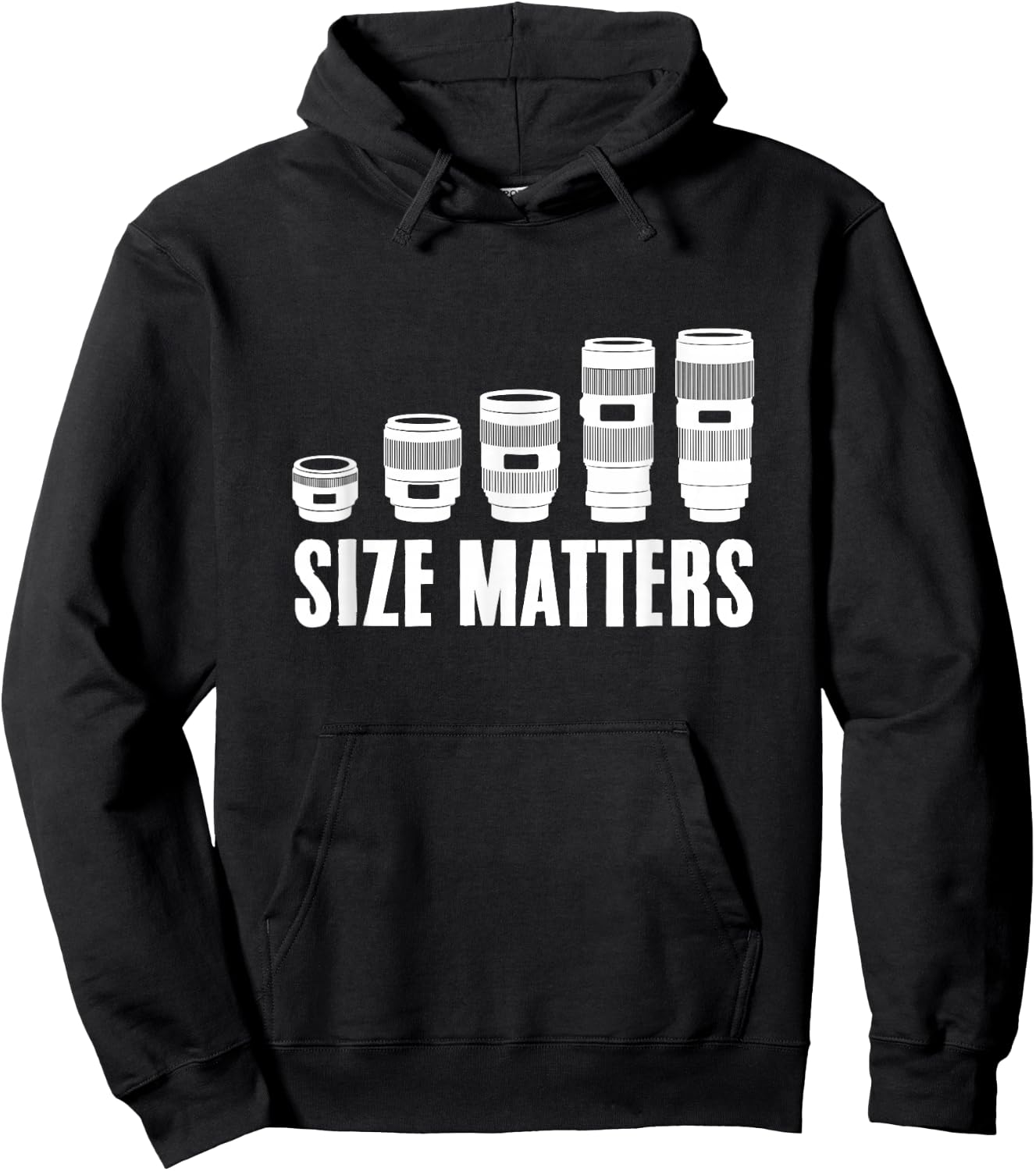 Photographer Size Matters Camera Lens Photography Hoodie - Hoodie | Black