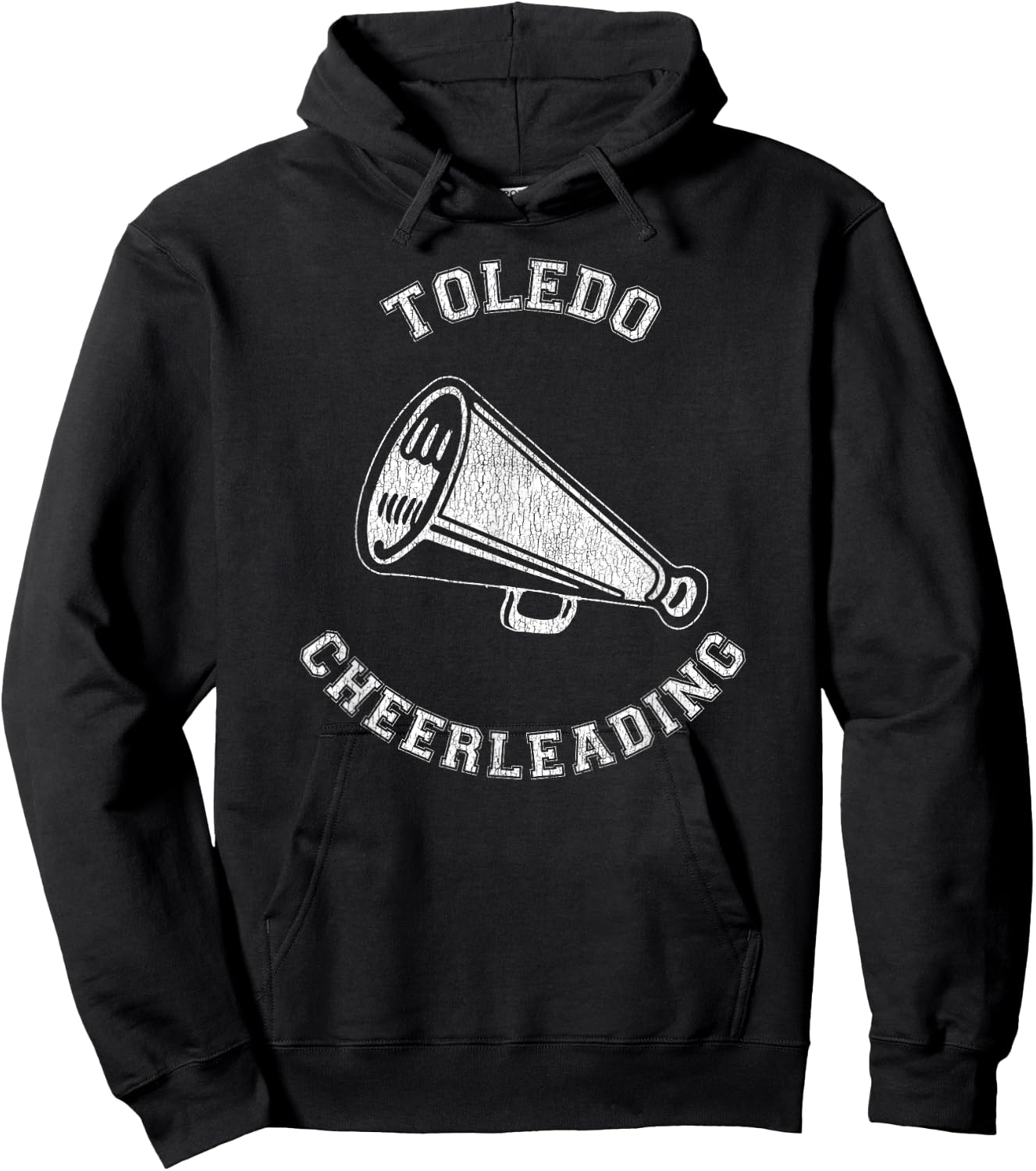 Toledo Cheer Distressed Retro 90's Cheerleader Hoodie - Hoodie | Black