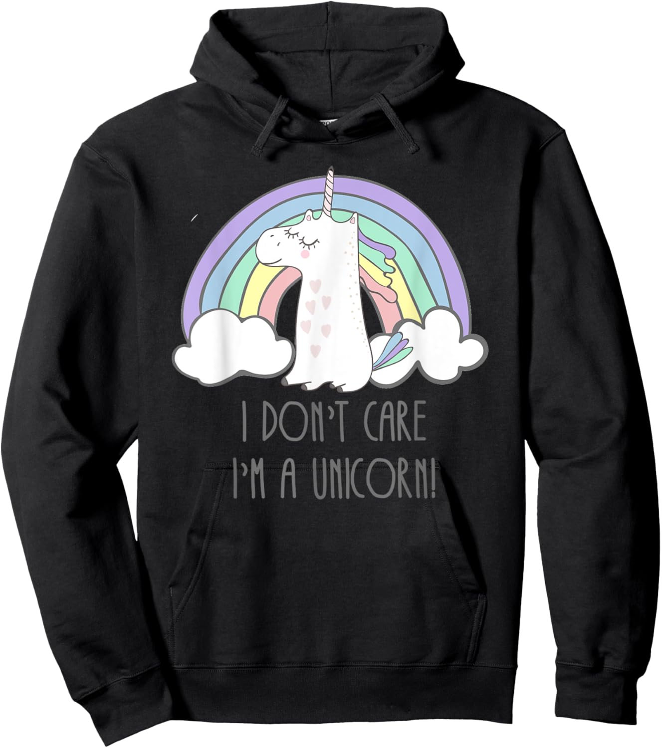 I Dont Care I'm A Unicorn Hoodie - Hoodie | Black