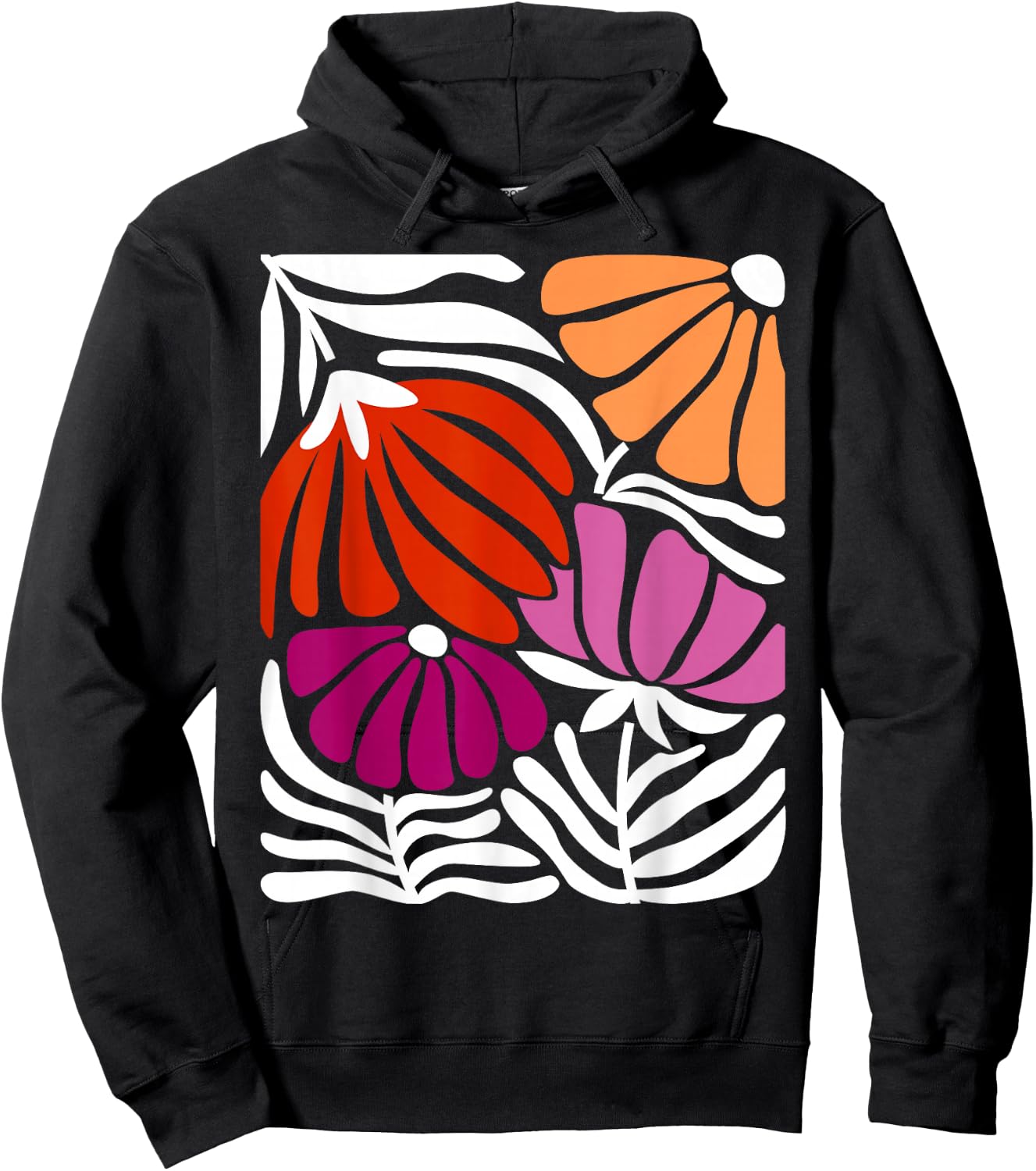 Vibrant Floral Lesbian Pride Art Hoodie - Hoodie | Black