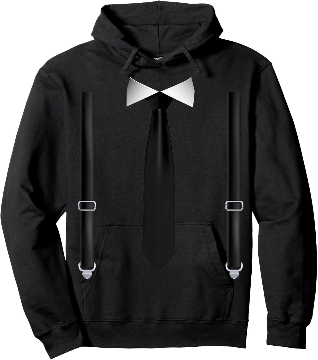 Tie with Braces Funny Tuxedo for Weddings Hoodie - Hoodie | Black
