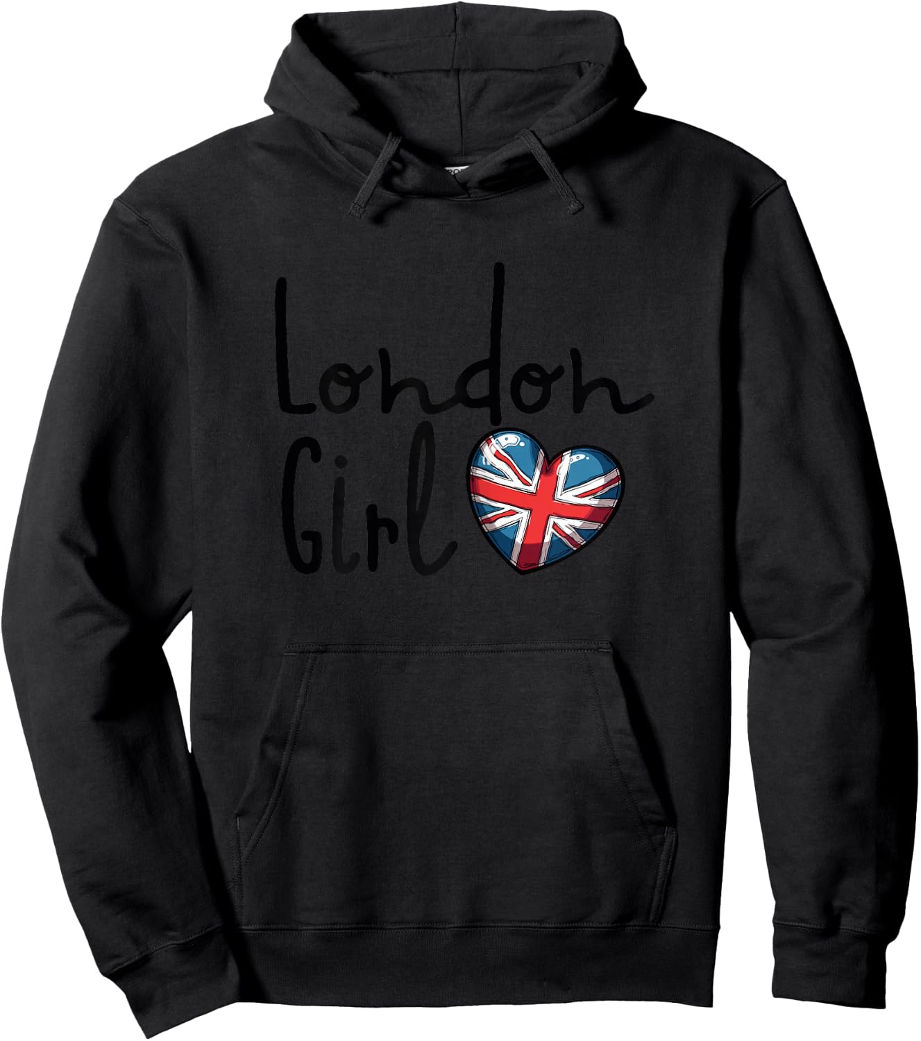 London Girl, London Girls, British Flag Women's , White Hoodie - Hoodie | Black