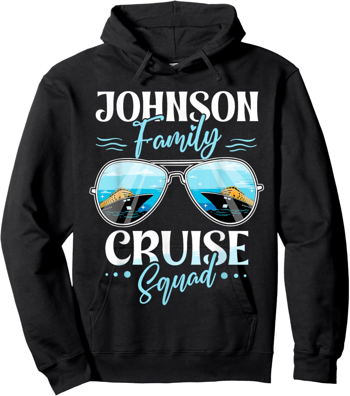 Personalized Johnson Family Cruise Squad Custom Vacation Hoodie - Hoodie | Black