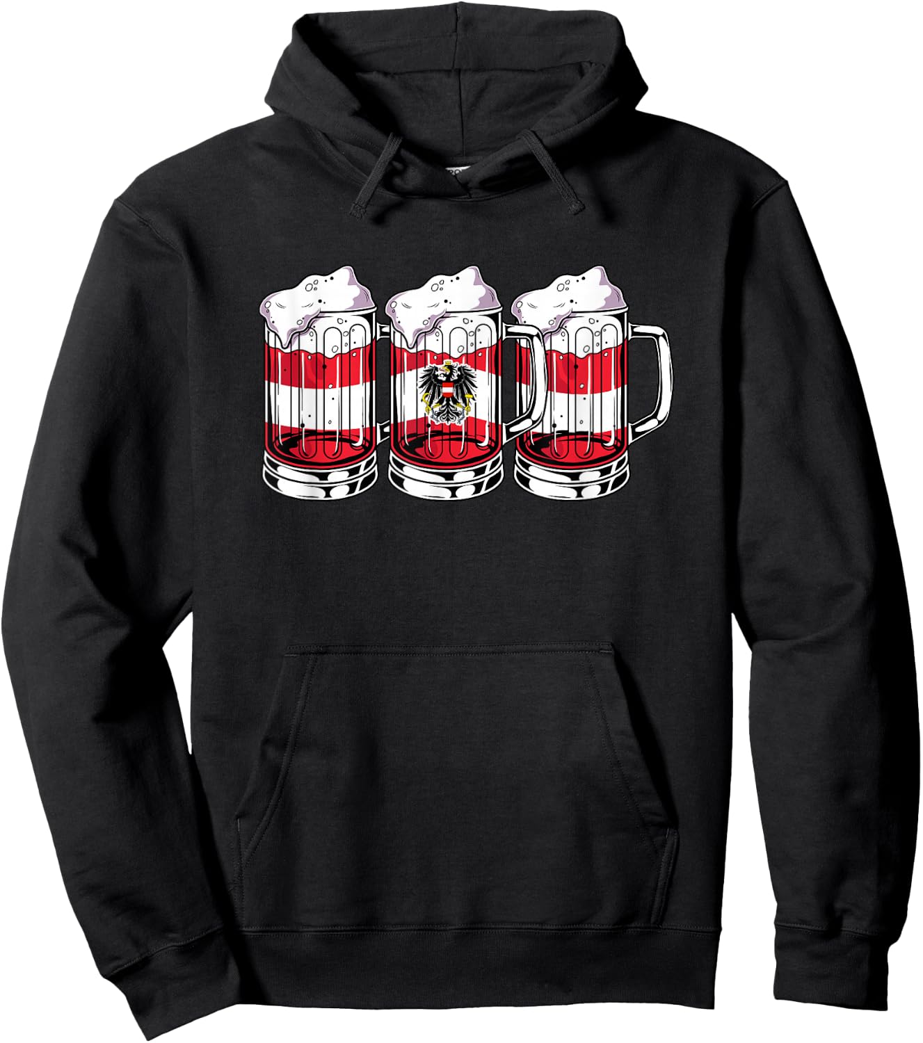 Austria Football Championship 2024 Beer Drinker Fan Item , black Hoodie - Hoodie | Black