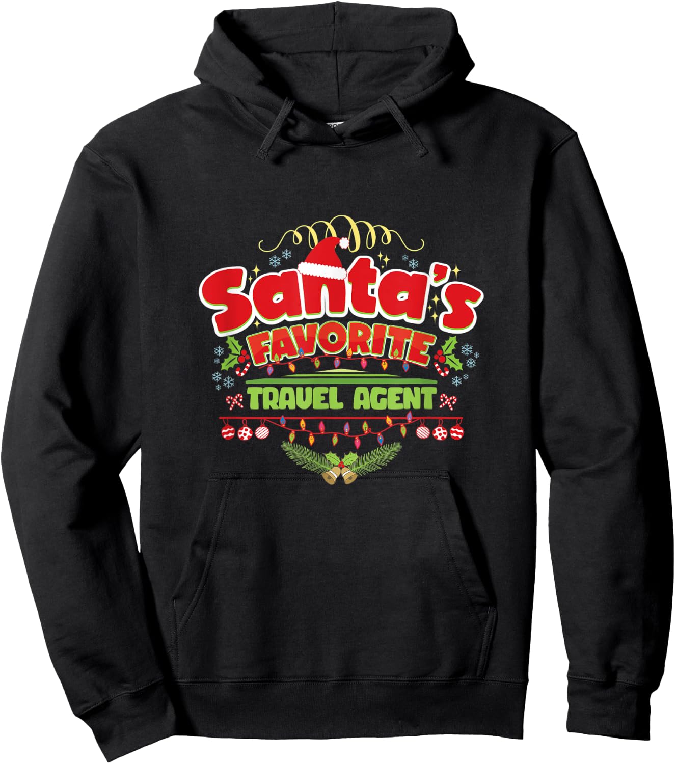 Funny Santa Xmas Gift, Christmas Gifts For Travel agent Hoodie - Hoodie | Black