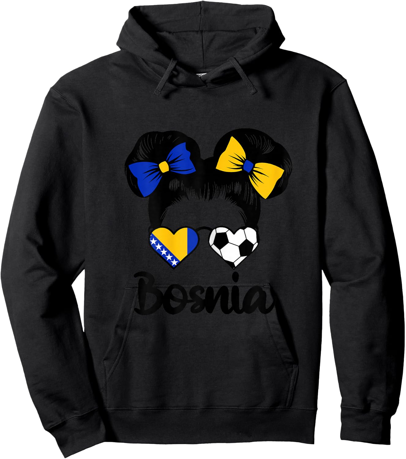 Bosnische Flagge Mädchen Stolze Bosnien Fans Girls Hoodie - Hoodie | Black