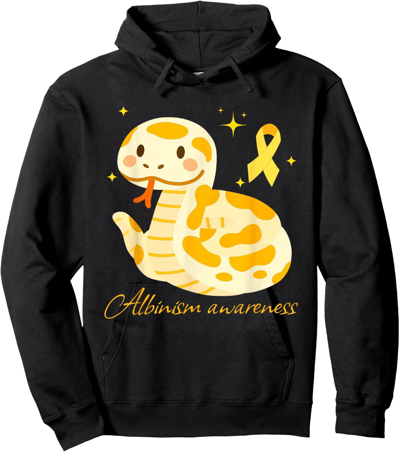 Albino Snake Cute Albinism Awareness Reptile for June 13th Hoodie - Hoodie | Black