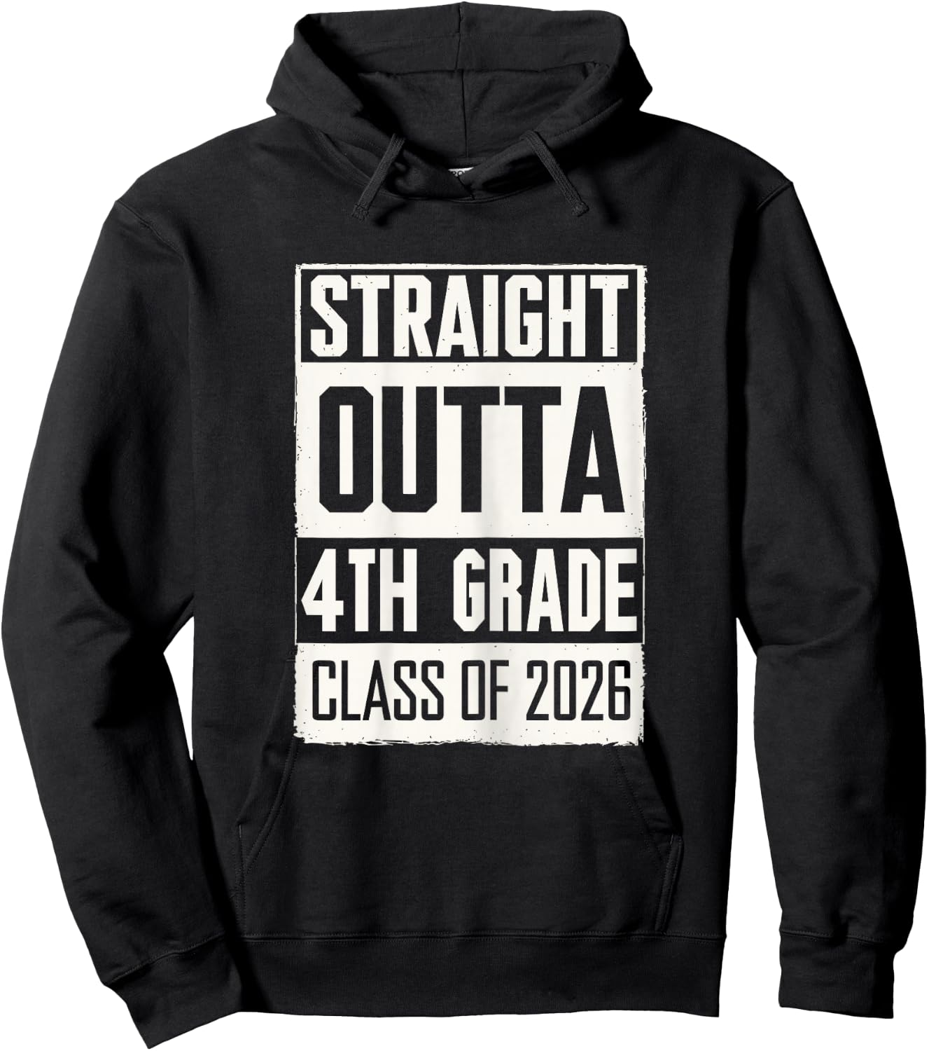 Straight Outta 4th Grade Graduation Class Of 2026 Senior Hoodie - Hoodie | Black