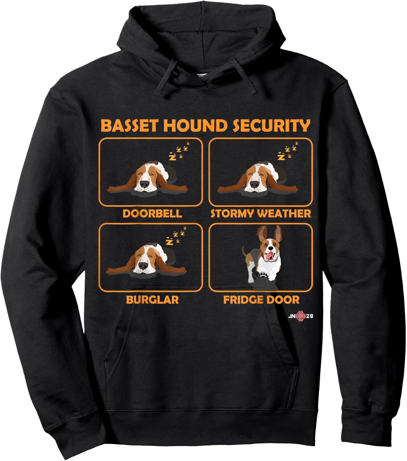 Funny Basset Hound | Basset Hound Security Hoodie - Hoodie | Black